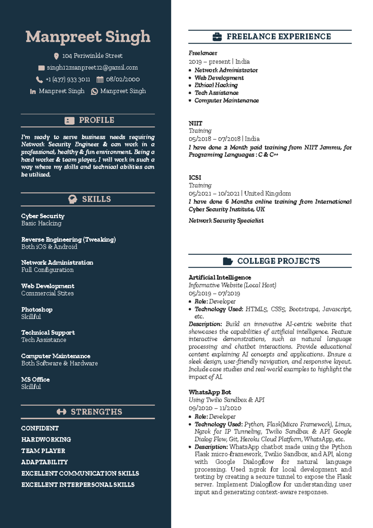 Manpreet-Singh-Resume - PROFILE I'm ready to serve business needs ...