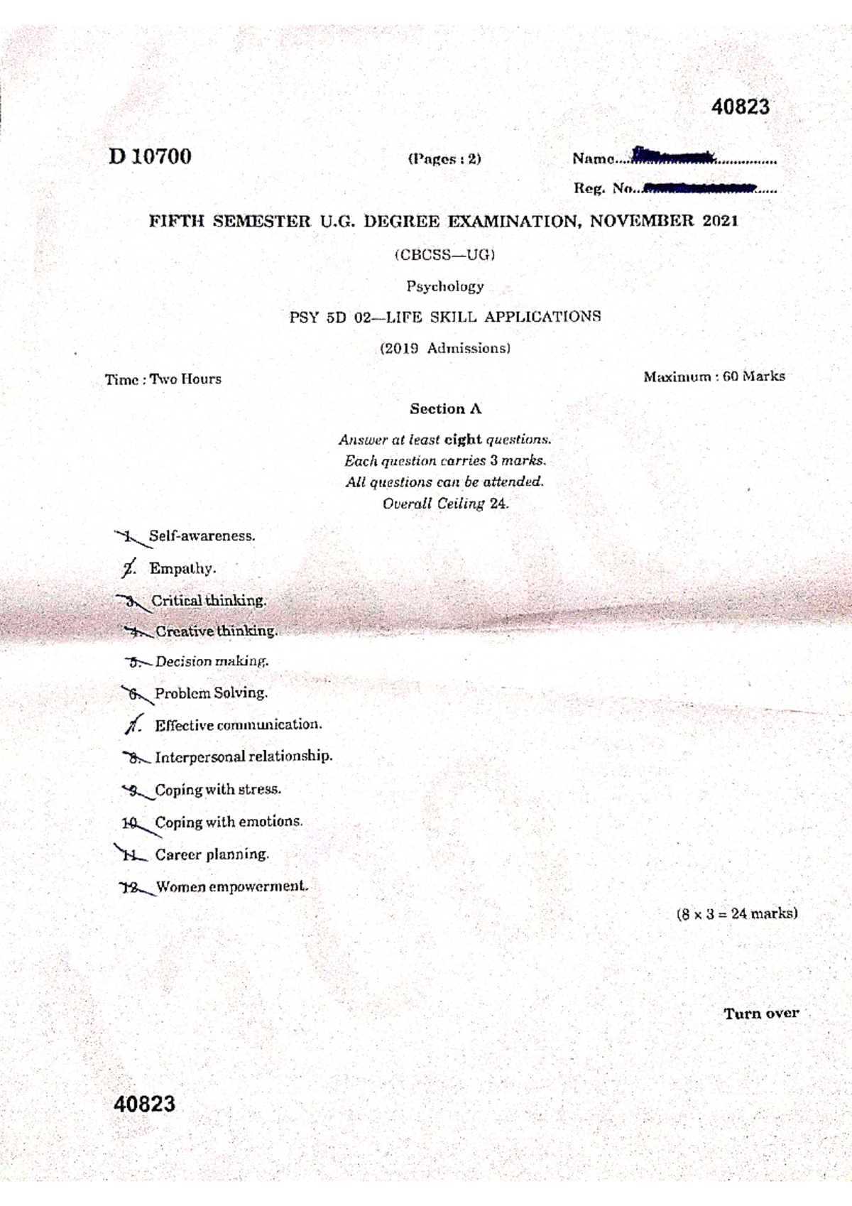 Fifth semester Life Skill Applications - Bachelor of business ...