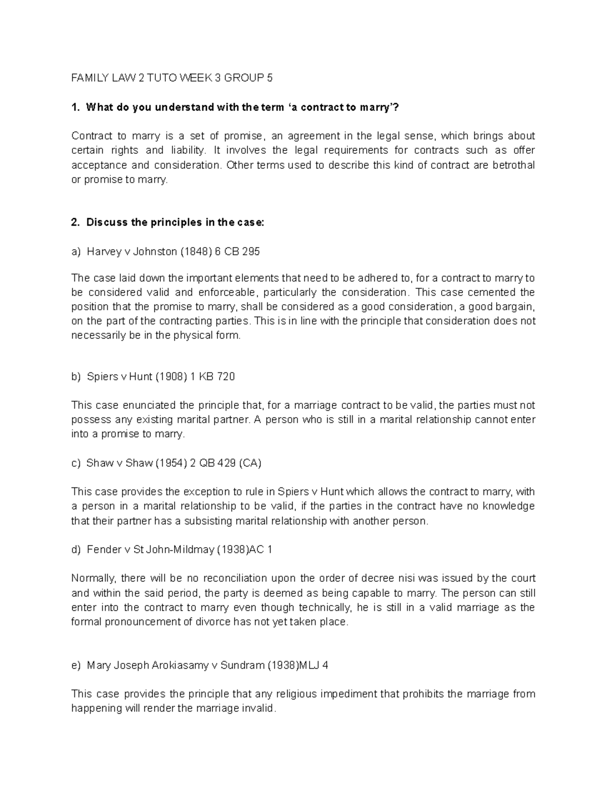 Family LAW 2 Group 5 - TUTO WEEK 3 - FAMILY LAW 2 TUTO WEEK 3 GROUP 5 1 ...
