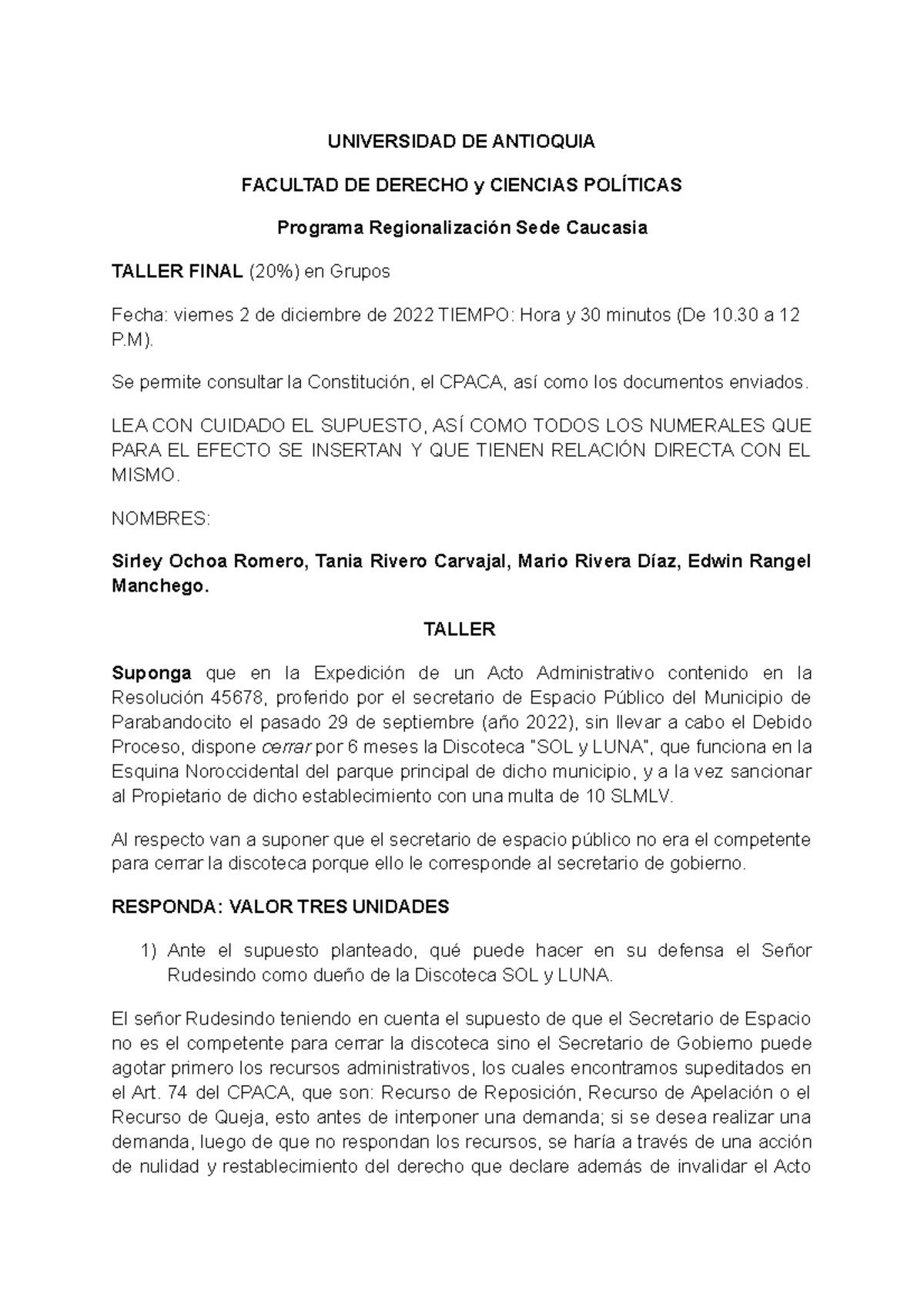 Examen Final TIPO Taller Grupo DE Edwin Rangel y Otros Dicbre 2 2022 ...