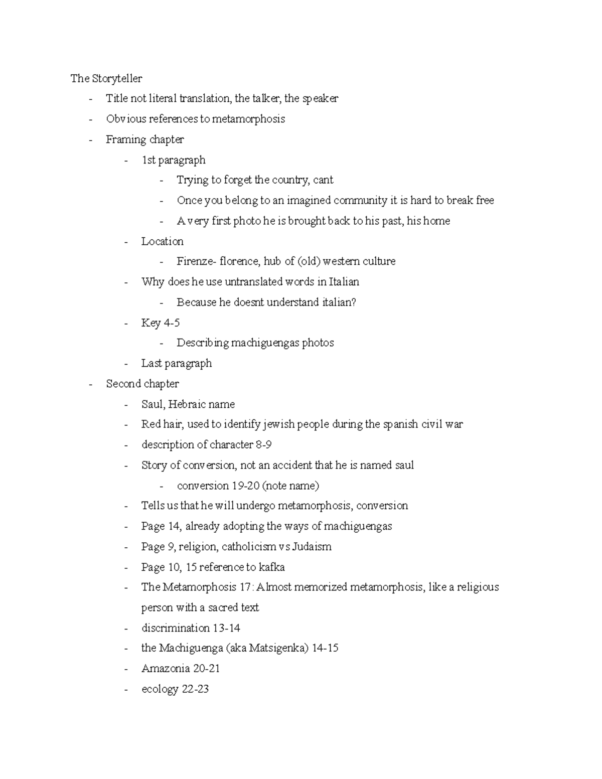 Storyteller 1 Notes - The Storyteller - Title not literal translation ...