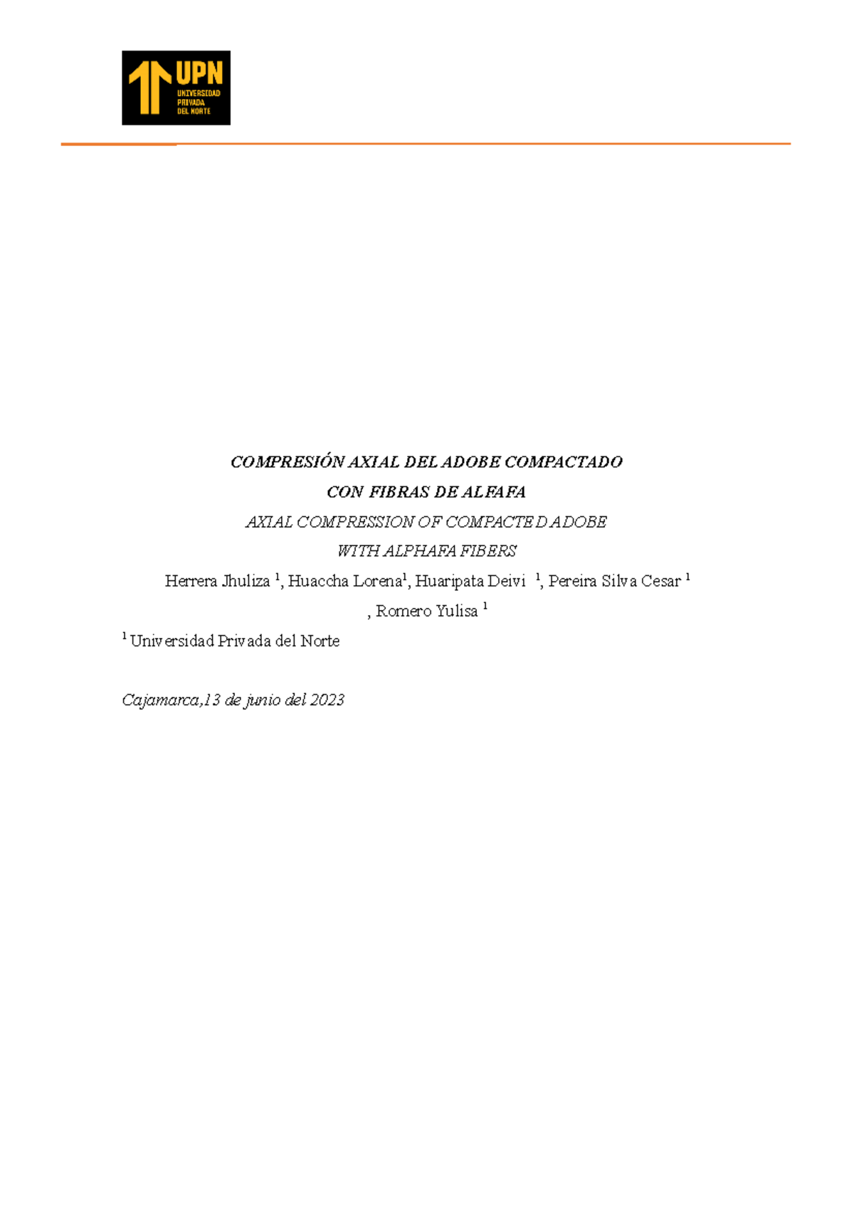 Compresión Axial DEL Adobe Compactado CON Fibras DE Alfalfa Paper ...