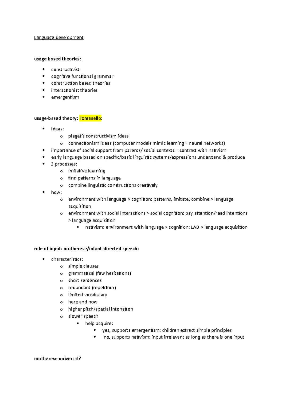 Language development - Language development usage based theories ...