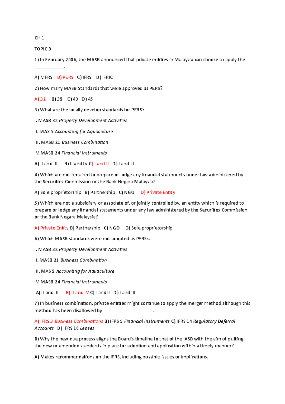 CH 1 Topic 3 - pyq question - CH 1 TOPIC 3 In February 2006, the MASB ...