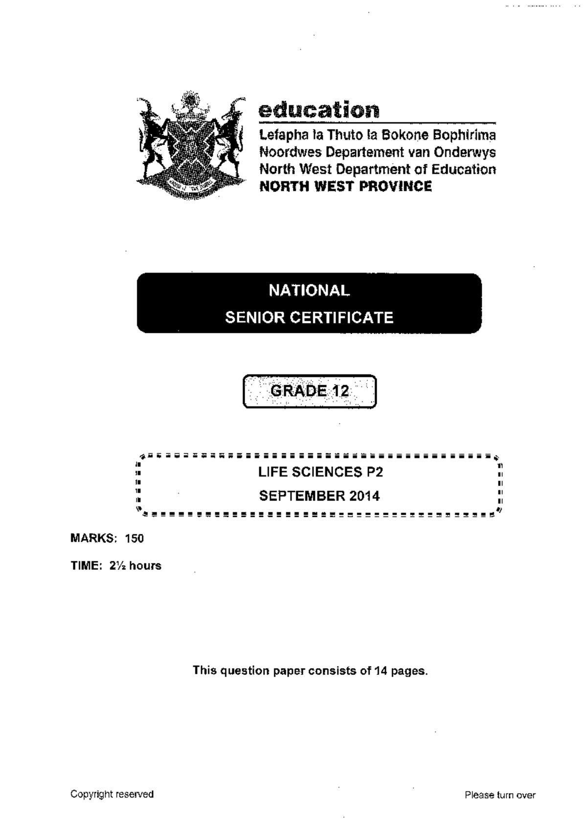 Life+sciences+p2 - Notes and questions - education Lefapha la Thuto la ...