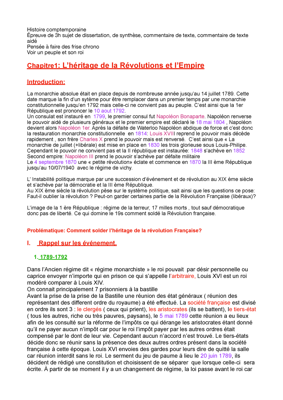 plan dissertation revolution francaise