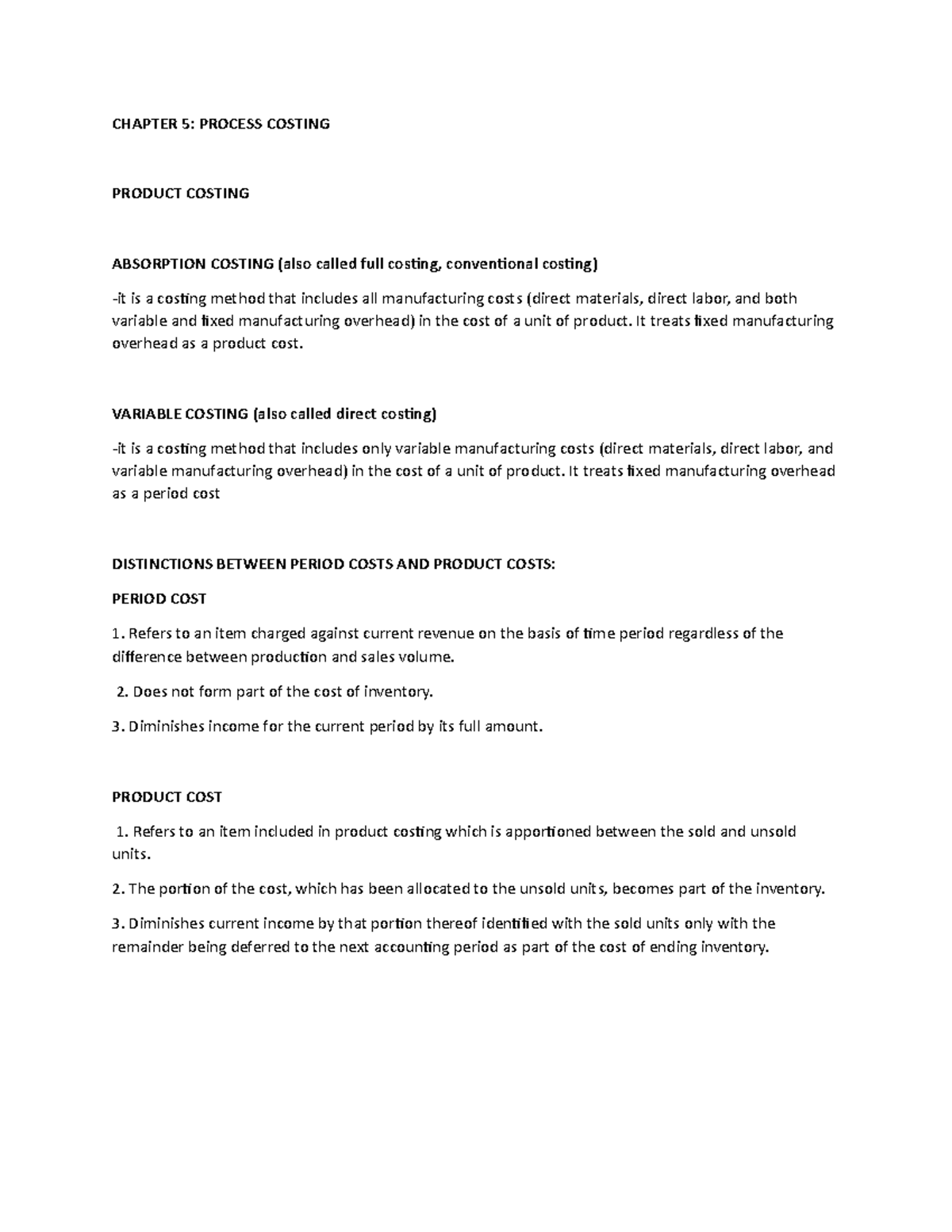 Chapter 5 - Abosorption and Variable Costing (Concepts and Theories ...