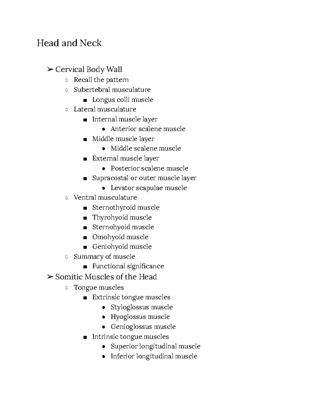Anatomy Program Lecture Notes 24 - Head and Neck Cervical Body Wall ...