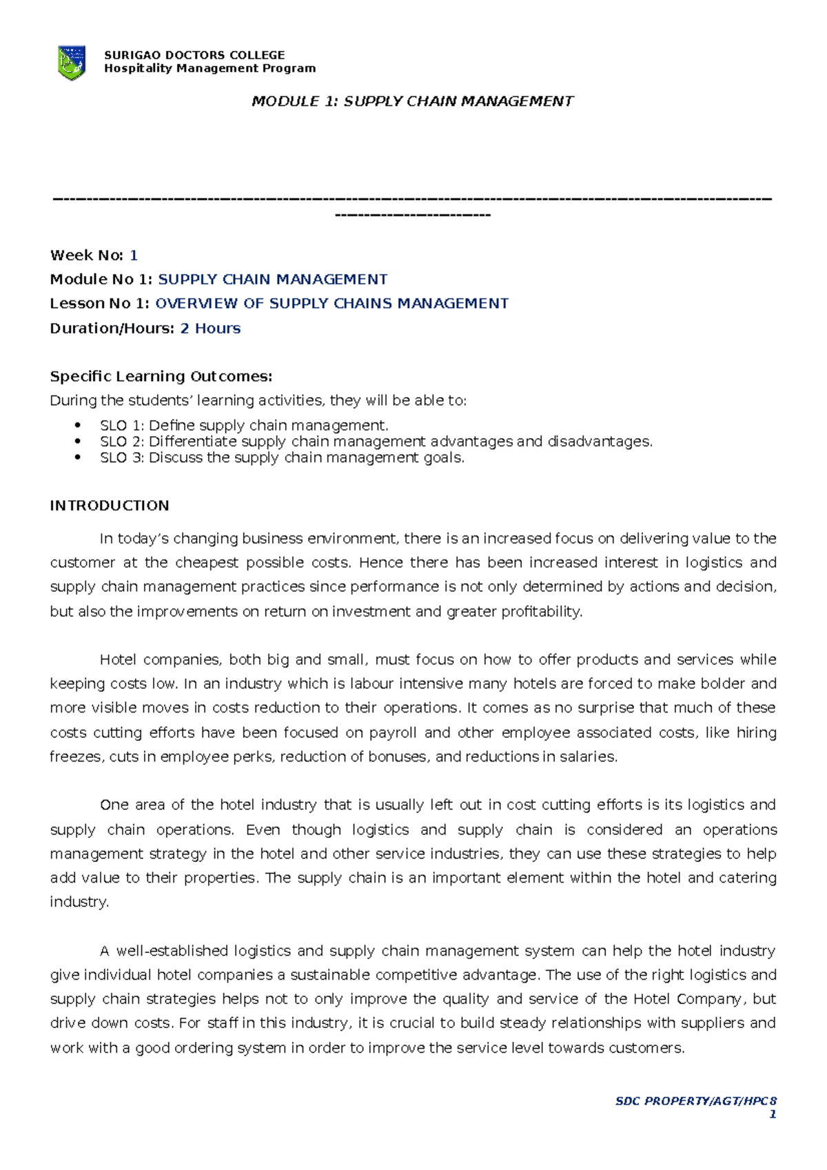 prelim-topics-supply-chain-management-hospitality-management