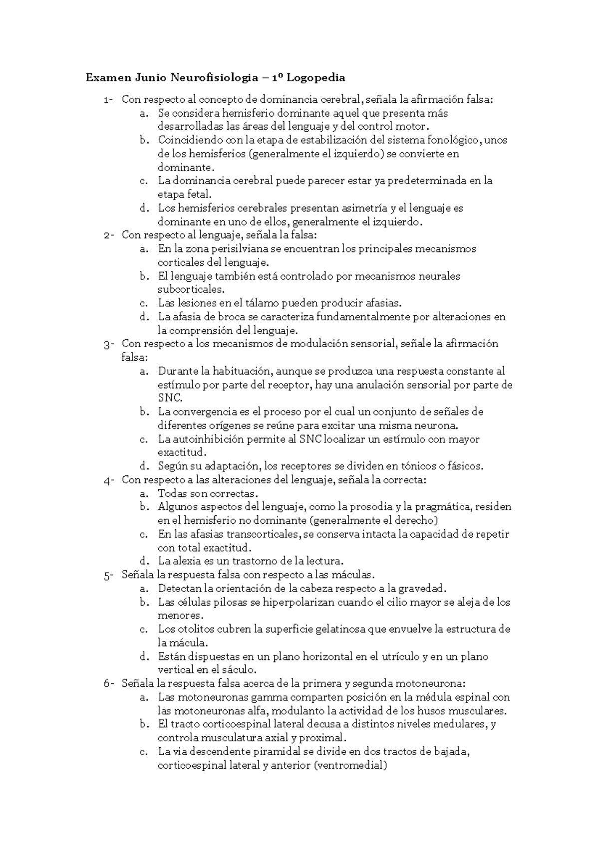 Examen Virtual Junio 2020 - Examen Junio Neurofisiologia – 1º Logopedia ...