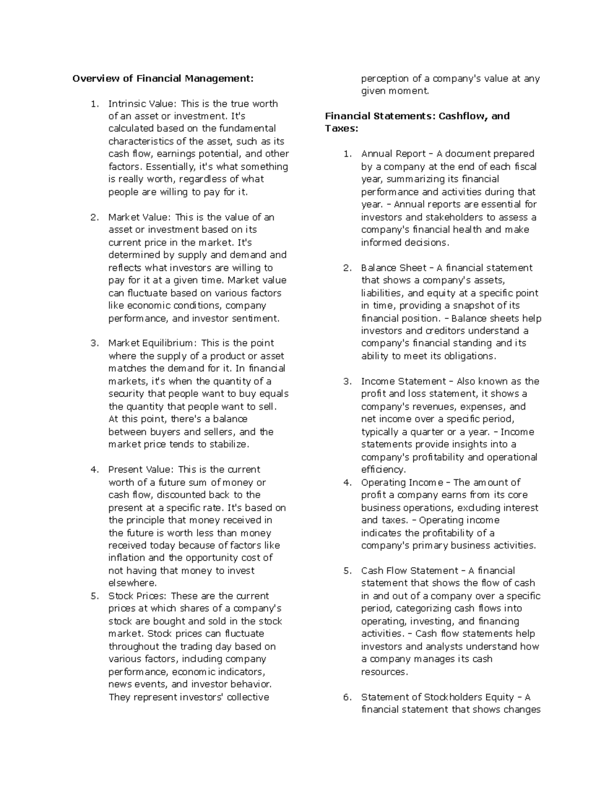 Financial Management Essentials - Overview of Financial Management: 1 ...