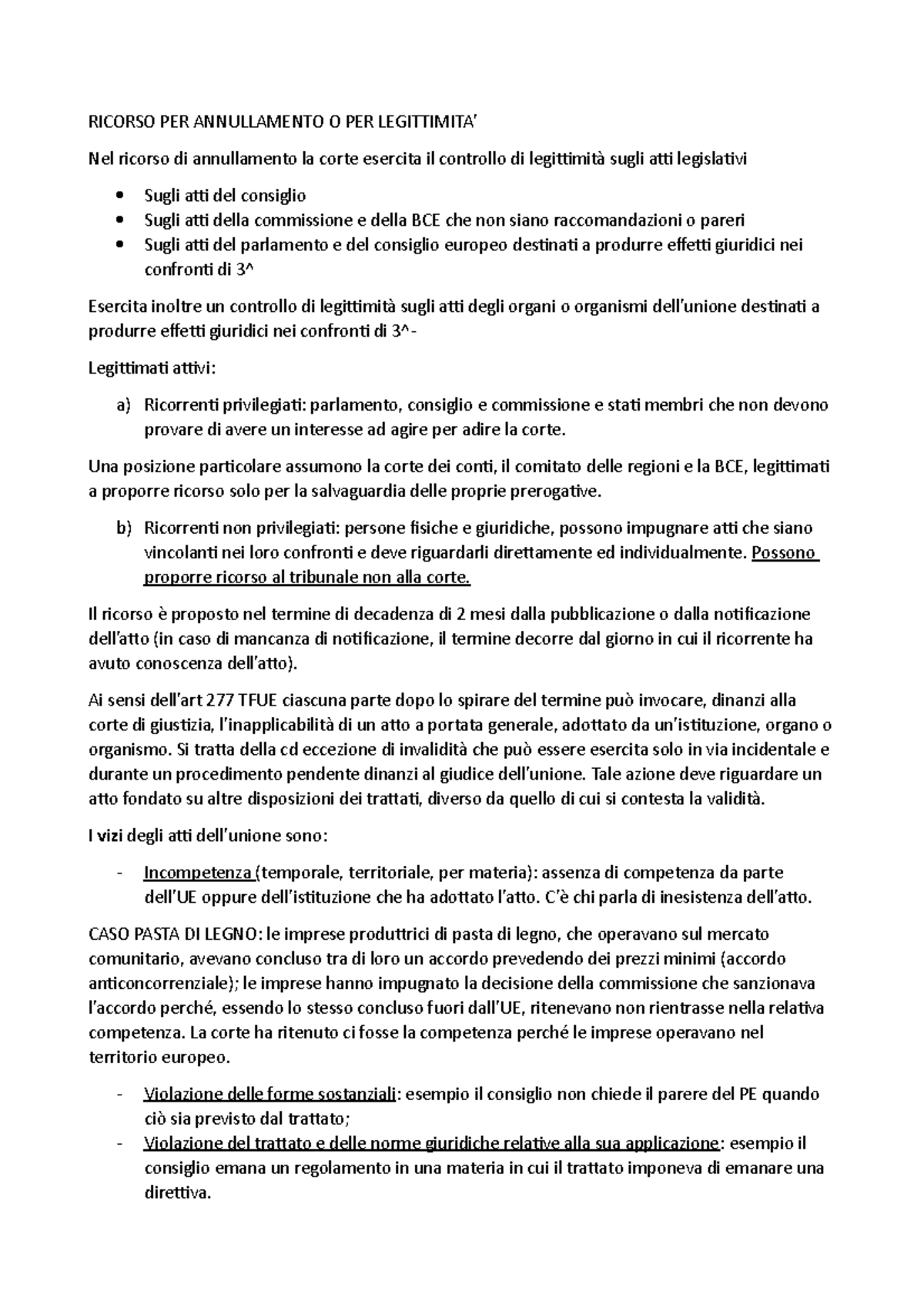 Ricorso PER Annullamento O PER Legittimita RICORSO PER ANNULLAMENTO O