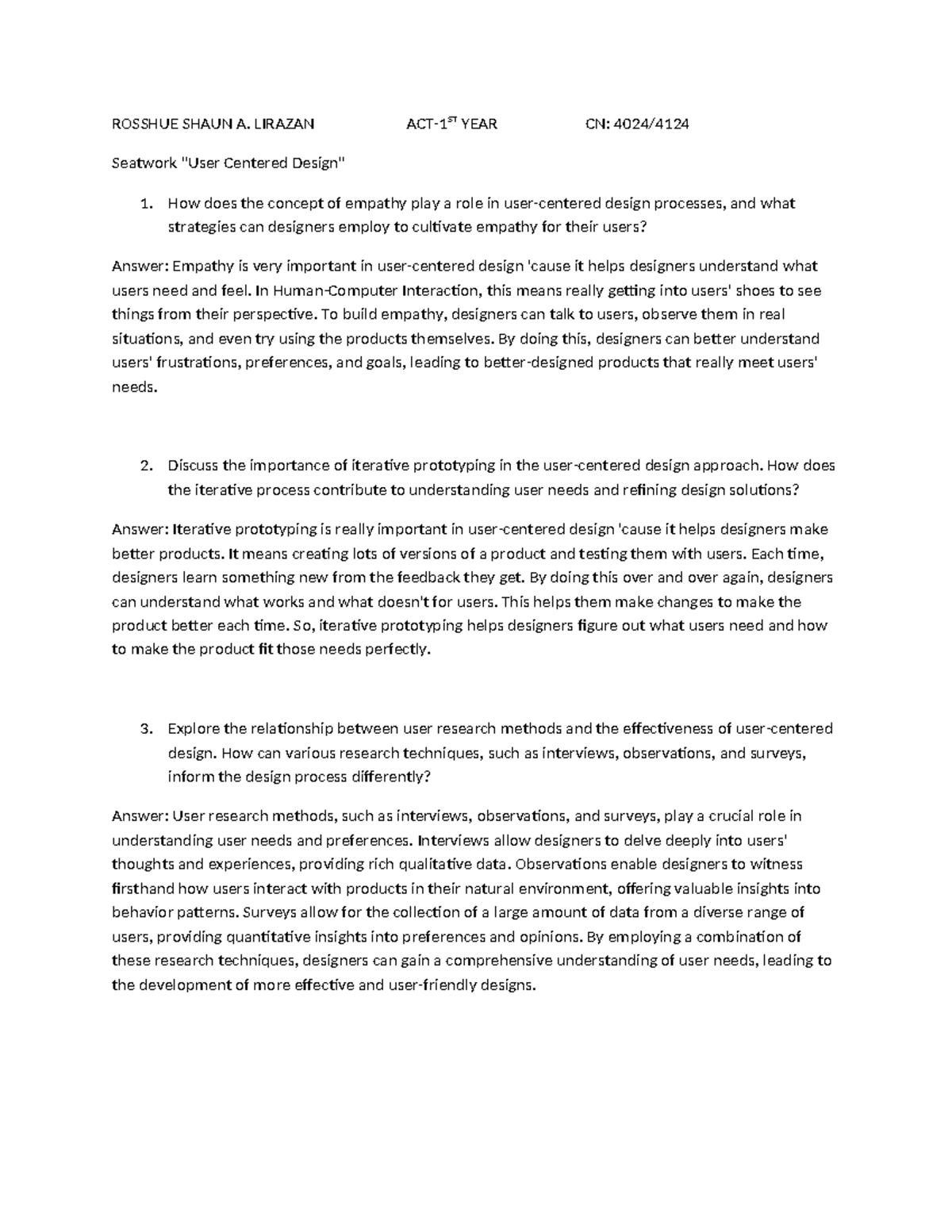 HCI Seatwork 4-22-2024 - ROSSHUE SHAUN A. LIRAZAN ACT-1ST YEAR CN: 4024 ...