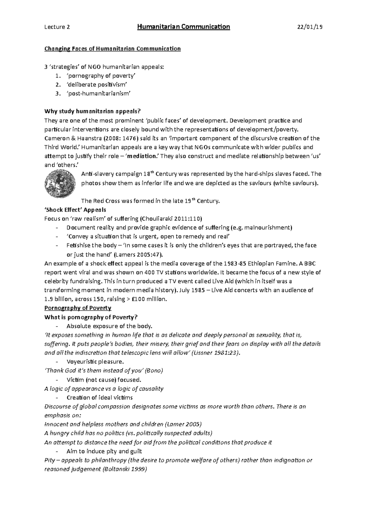Lecture 2 - Changing Faces on HC - Changing Faces of Humanitarian ...