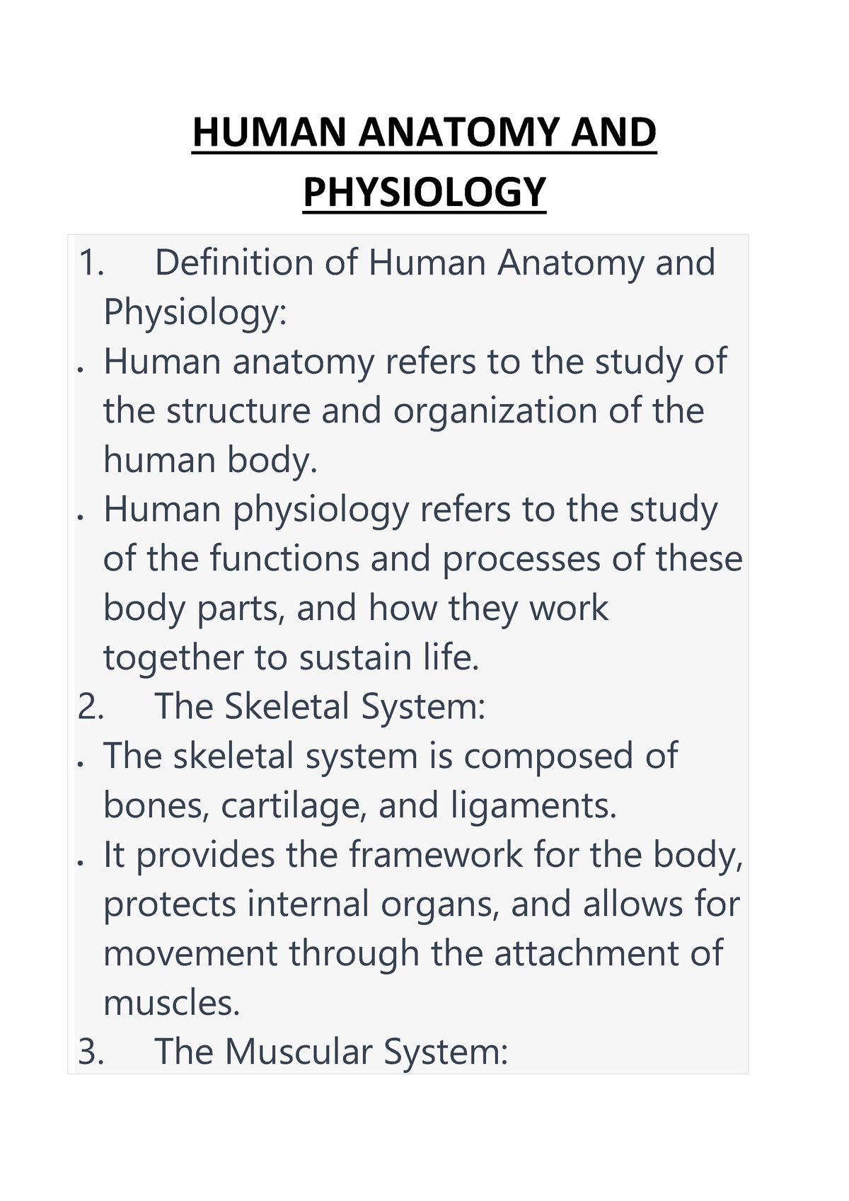 Human Anatomy AND Physiology 1-4 - HUMAN ANATOMY AND PHYSIOLOGY 1 ...