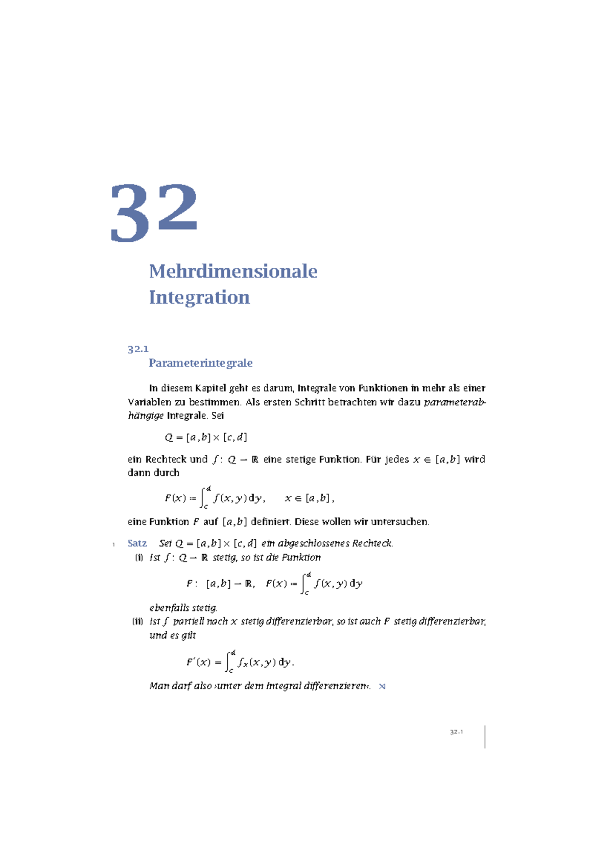 Doppelintegrale, Gebiete Teil 2, Mehrdimensionale Analysis – MPHG