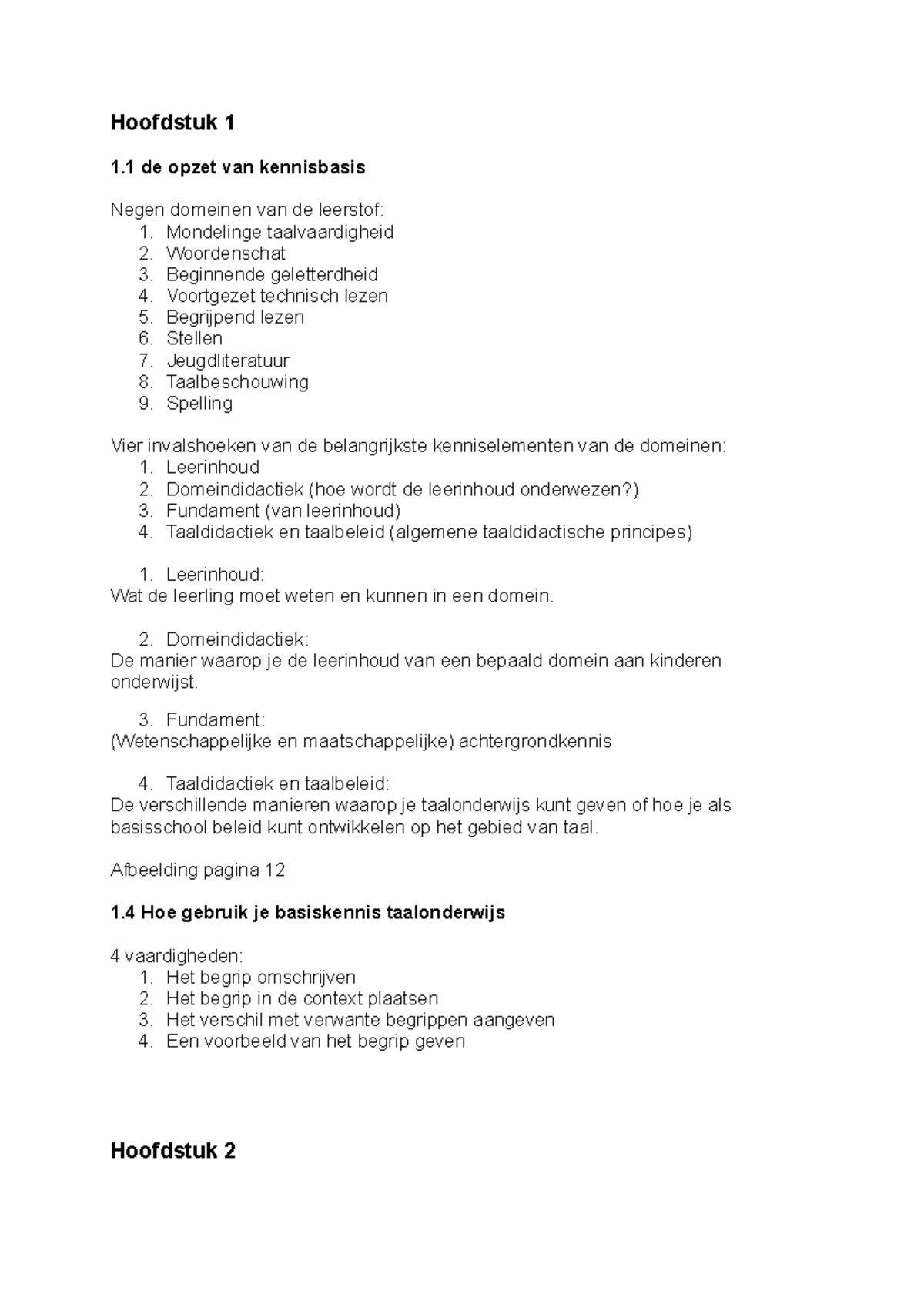 Hoofdstuk 1 En 2 - Kb - Basiskennis Taalonderwijs - Hoofdstuk 1 1 De ...