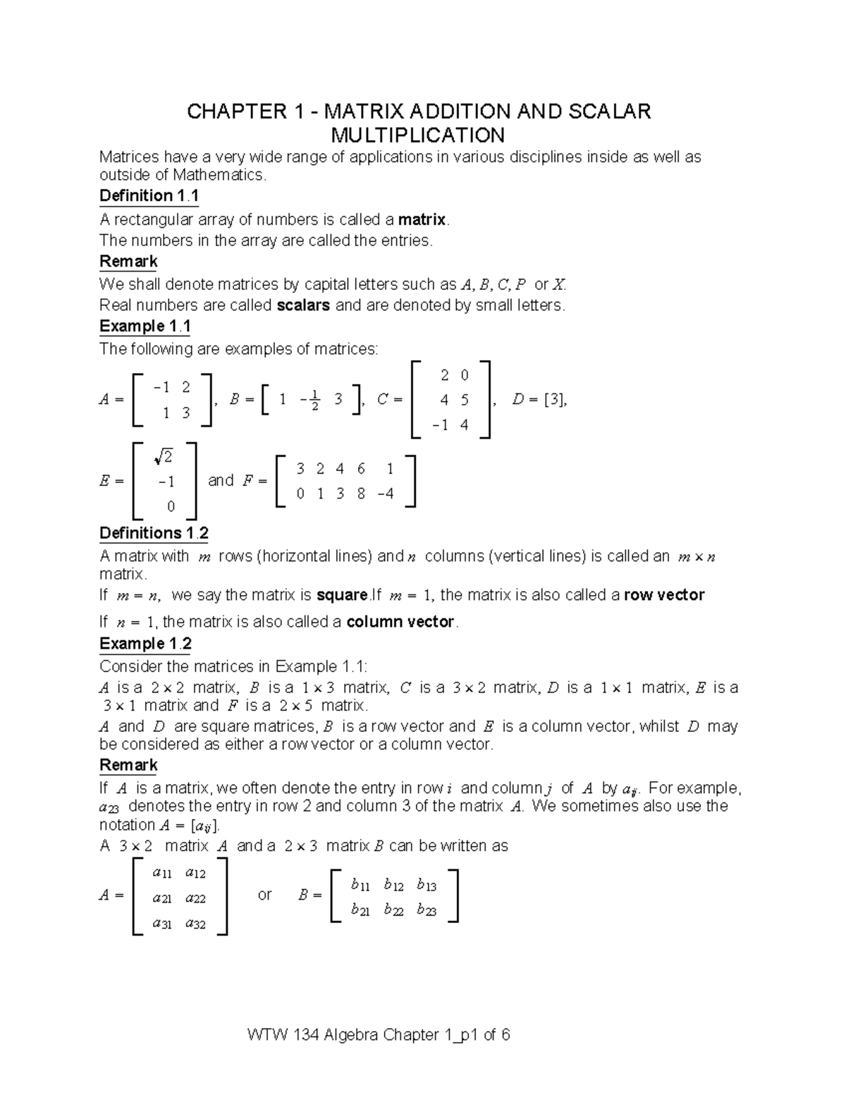 Chapter 1 maths unit 1.1 functions and revision - CHAPTER 1 - MATRIX ...