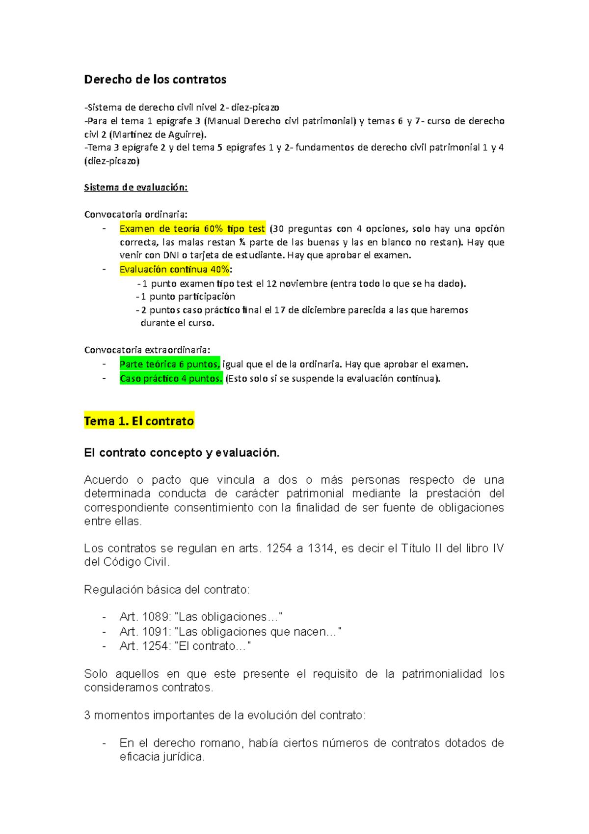 Derecho De Los Contratos - Derecho De Los Contratos -Sistema De Derecho ...