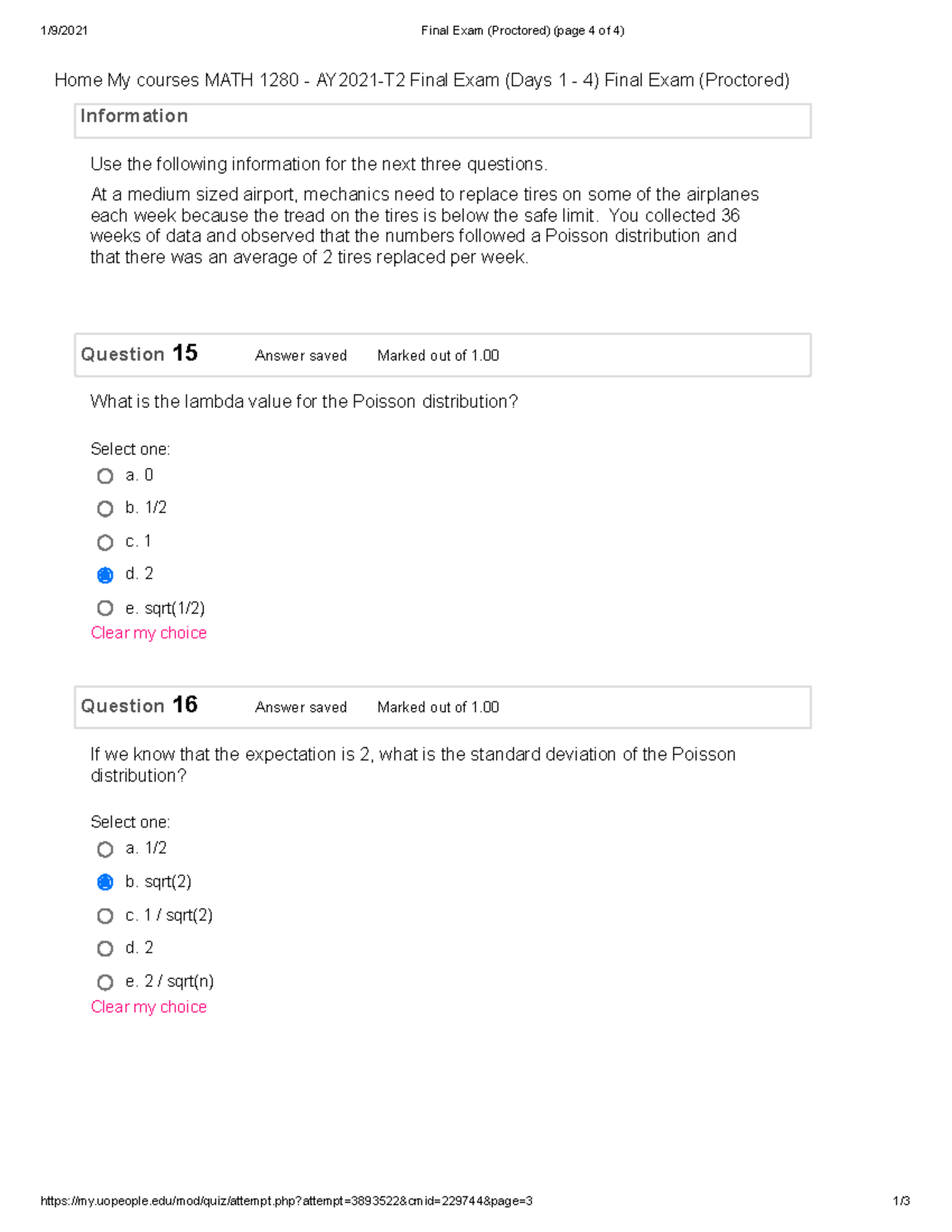 Final Exam (Proctored) (page 4 Of 4) - - Studocu