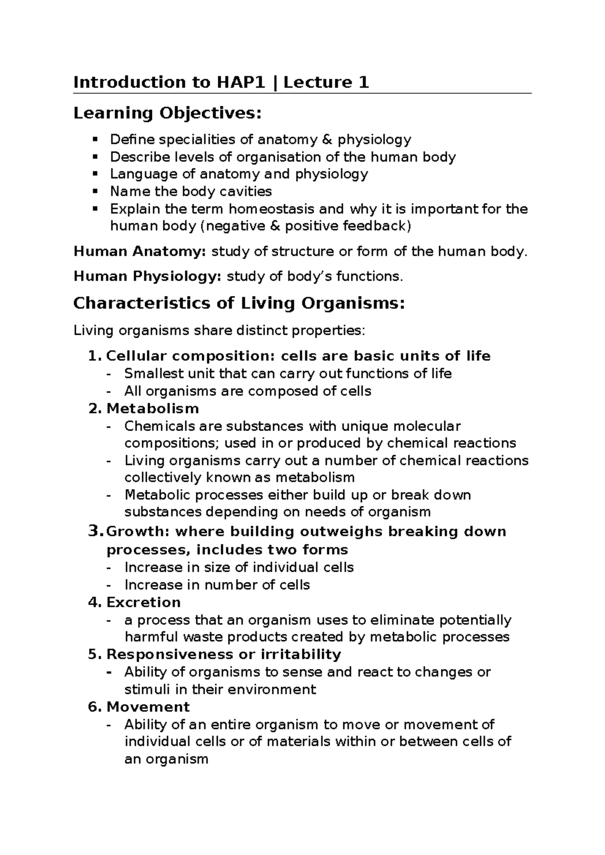 Introduction to HAP1 - Lecture notes - Introduction to HAP1 | Lecture 1 ...