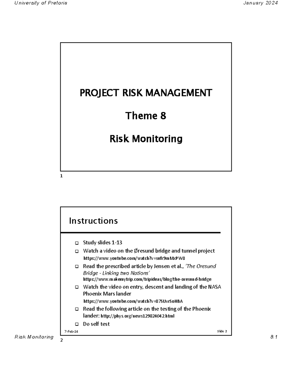 Prm-24 8-Monitoring - assignment study guide material - Risk Monitoring ...