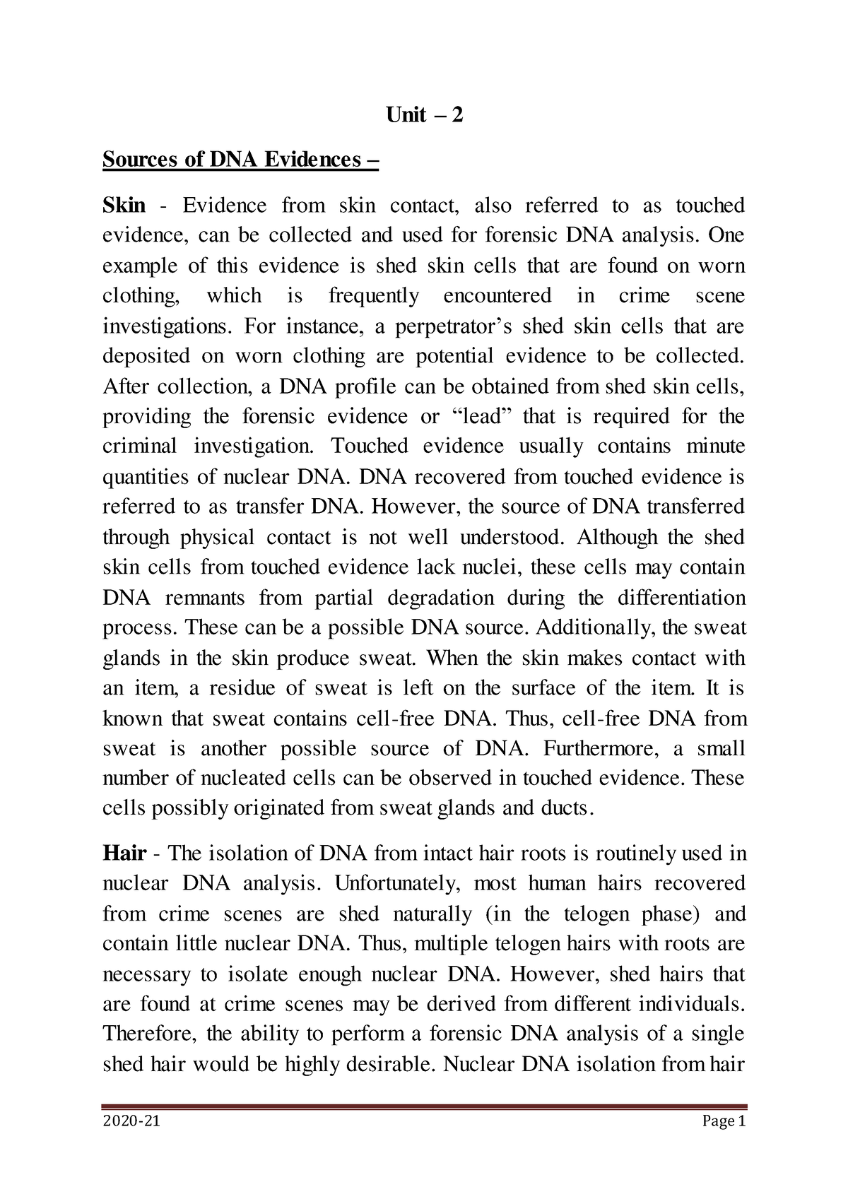 dna evidence essay