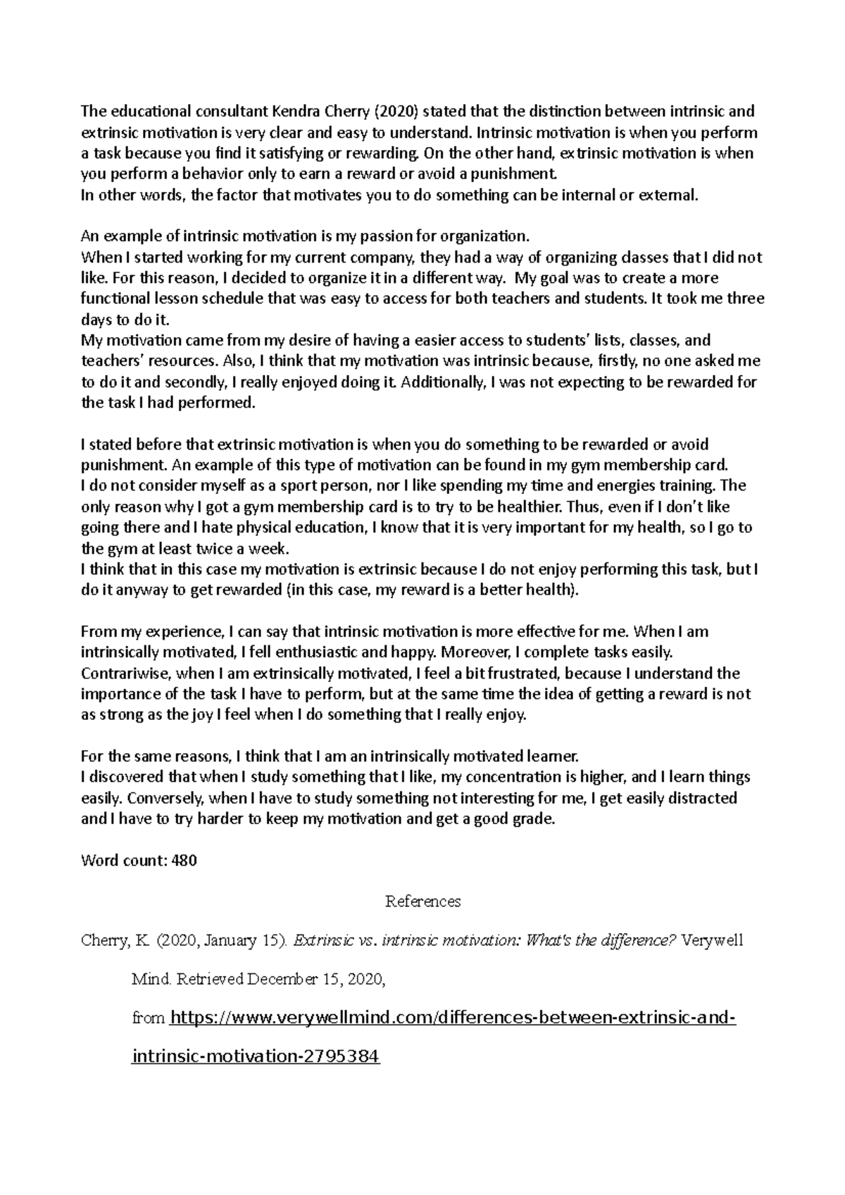 UNIV 1001 Learning Journal 5 The educational consultant Kendra