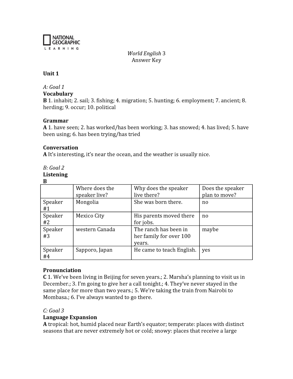 world-english-3-answer-key-world-english-3-answer-key-unit-1-a-goal