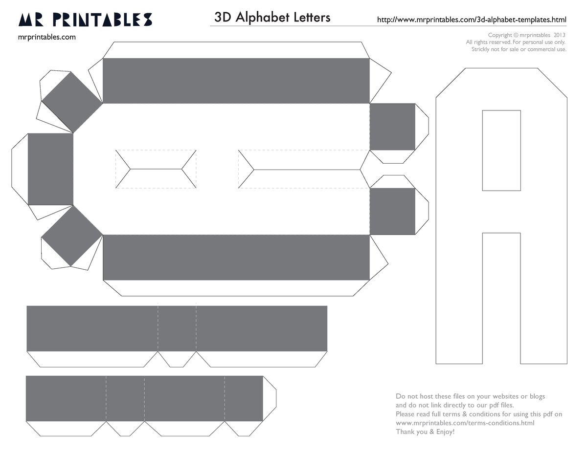 Mrprintables 3d alphabet templates a to m - Do not host these files on ...