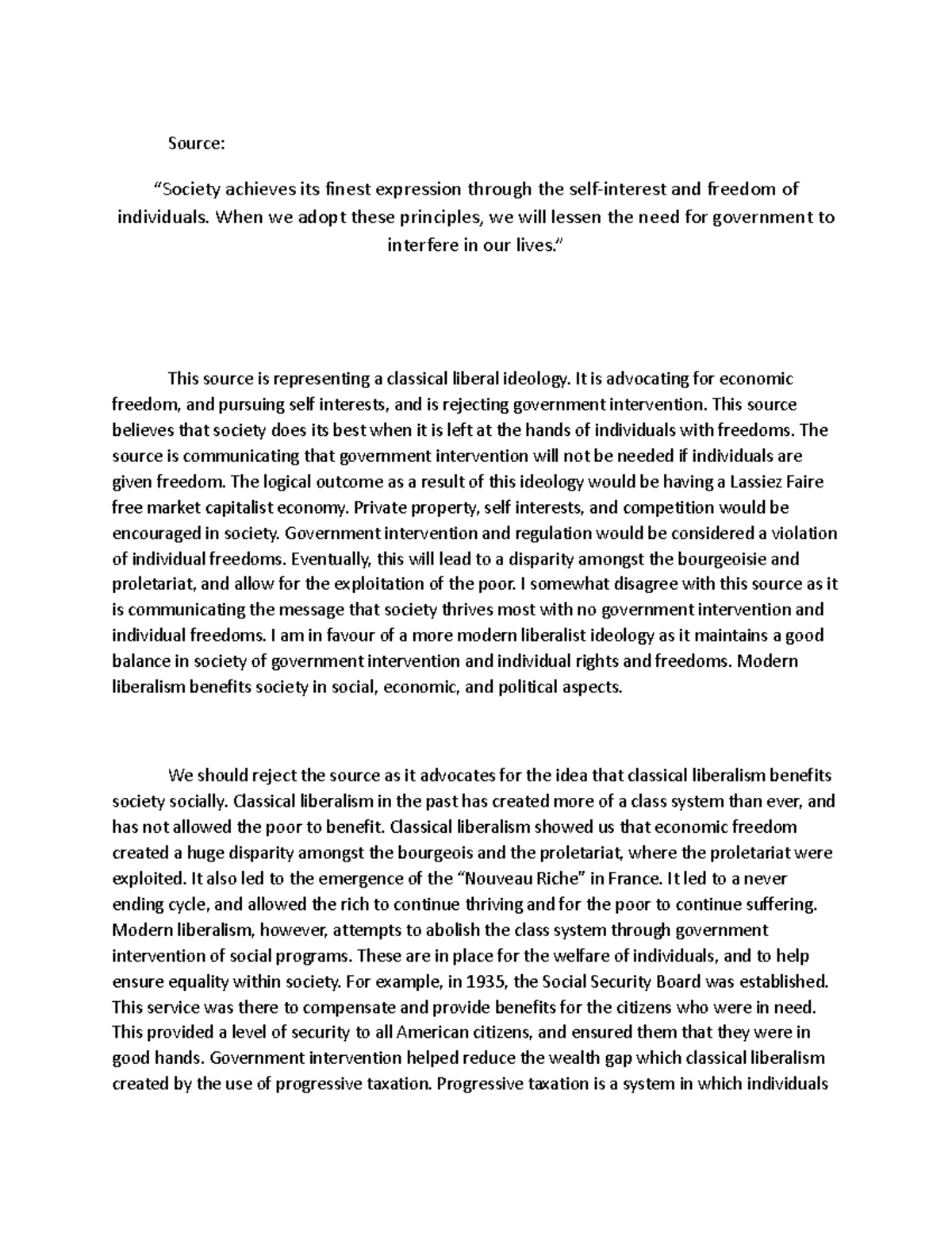 Social 30-1 Position Paper - Source: