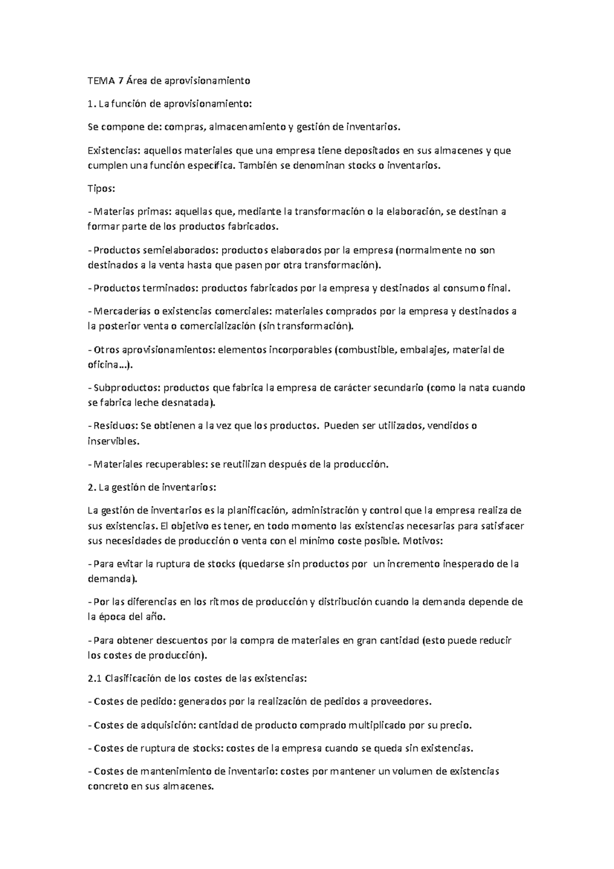 TEMA 7 - Resumen del tema 7 del libro de 2° de Bachillerato "Economía ...
