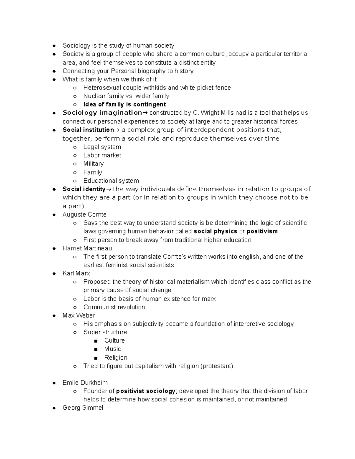 Chapter 1: Introduction To Sociology - Sociology Is The Study Of Human ...