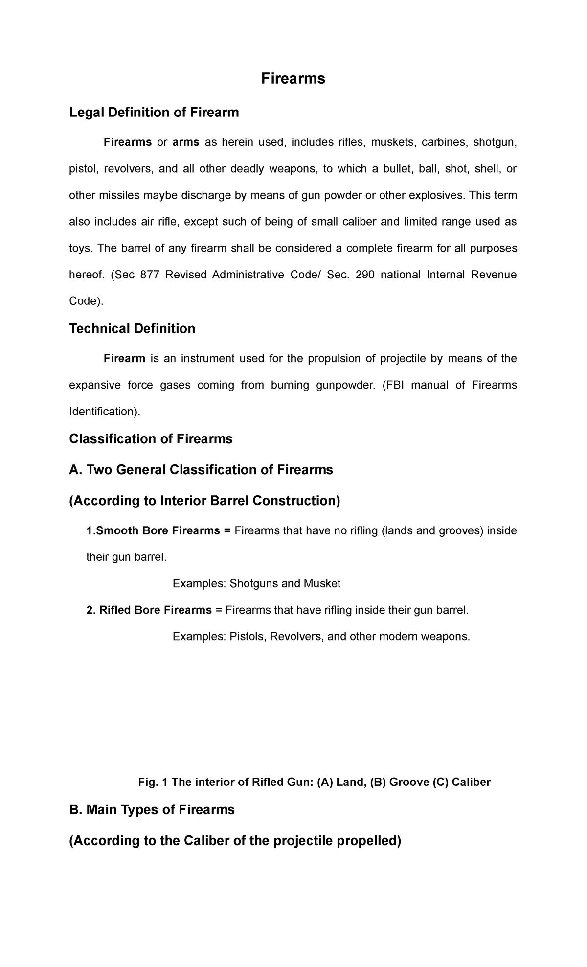 Firearms For educational lecture Firearms Legal Definition of Firearm Firearms or arms as