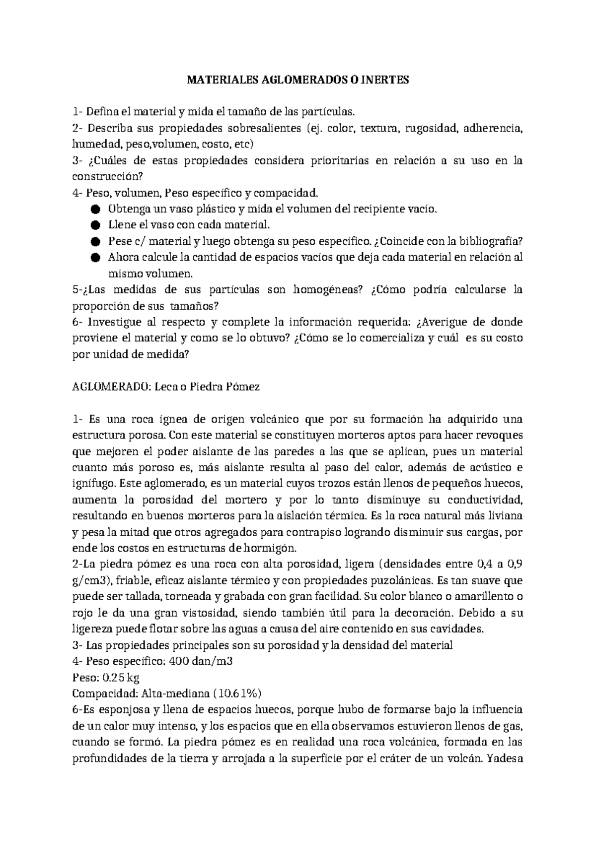 Aglomerados y Aglomerantes TP 3 Parte 2 - MATERIALES AGLOMERADOS O ...
