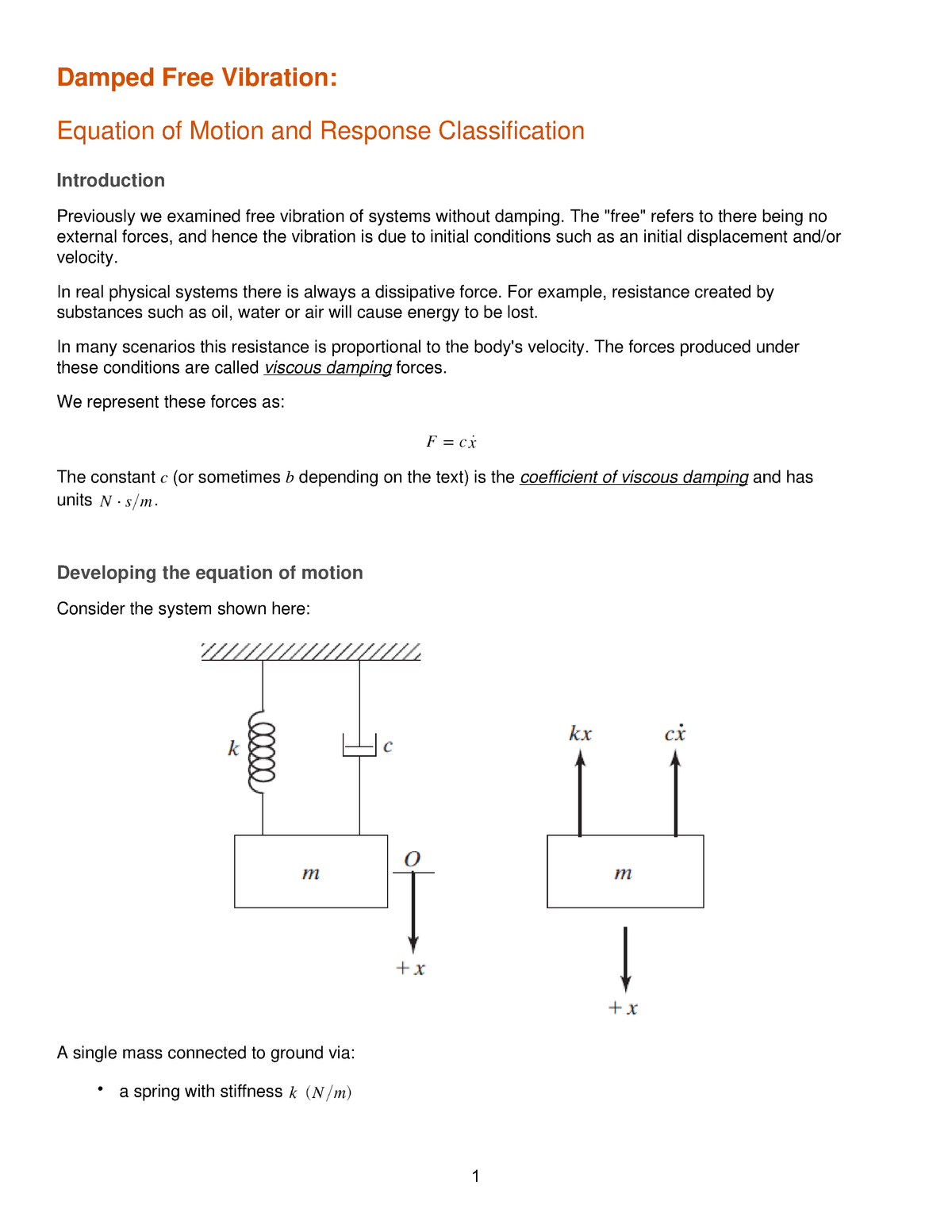 What Do You Mean By Free Vibration And Damped Vibration