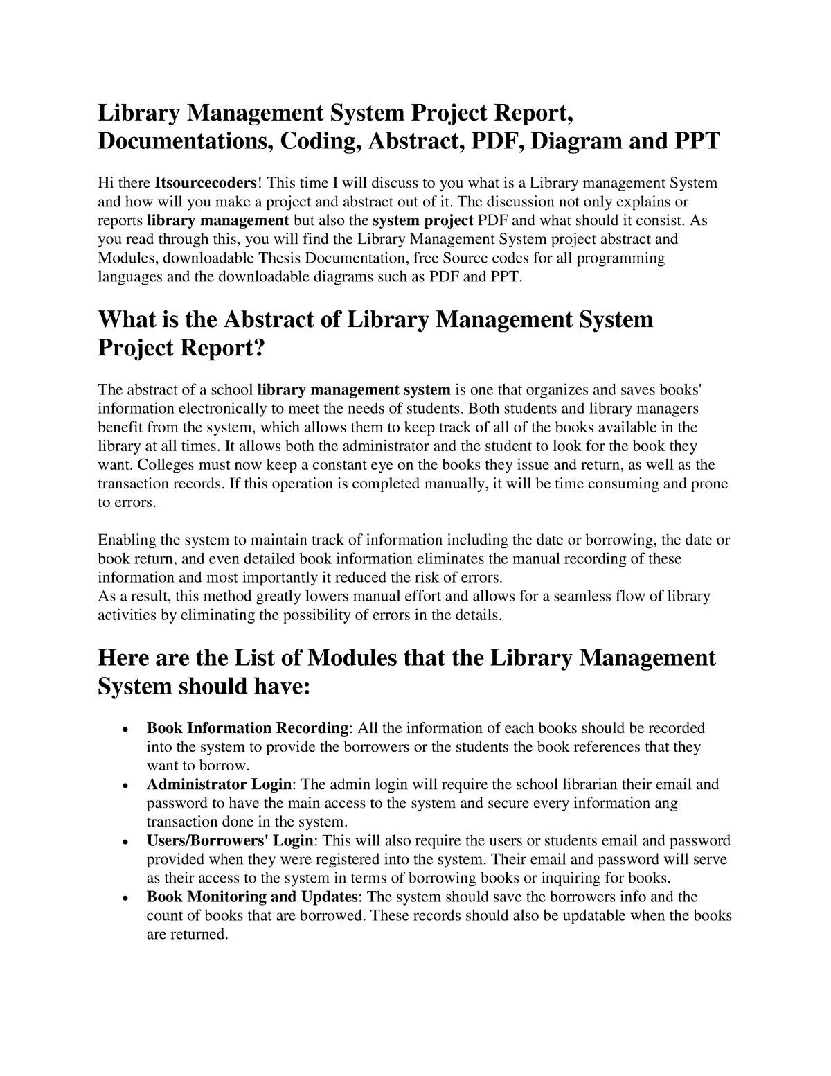 literature review library management system project