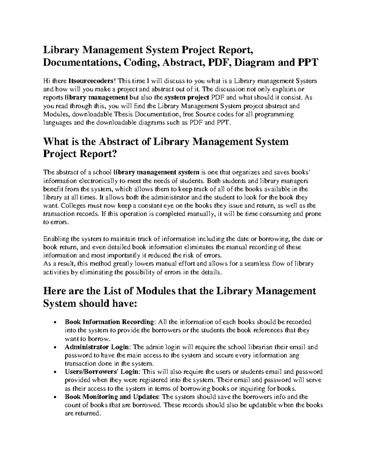 Library Management System Project Report Library Management System 