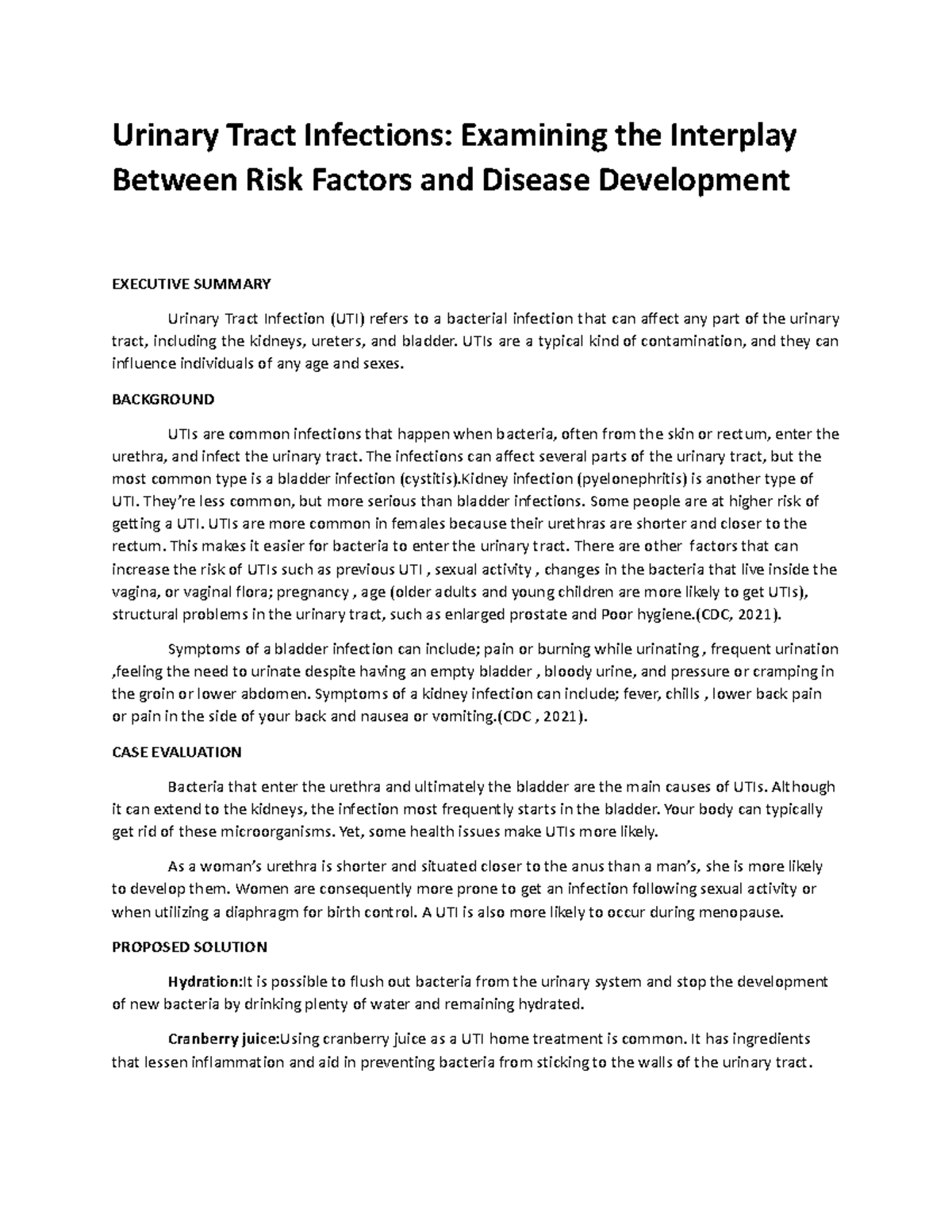 Urinary Tract Infections: Examining the Interplay Between Risk Factors ...