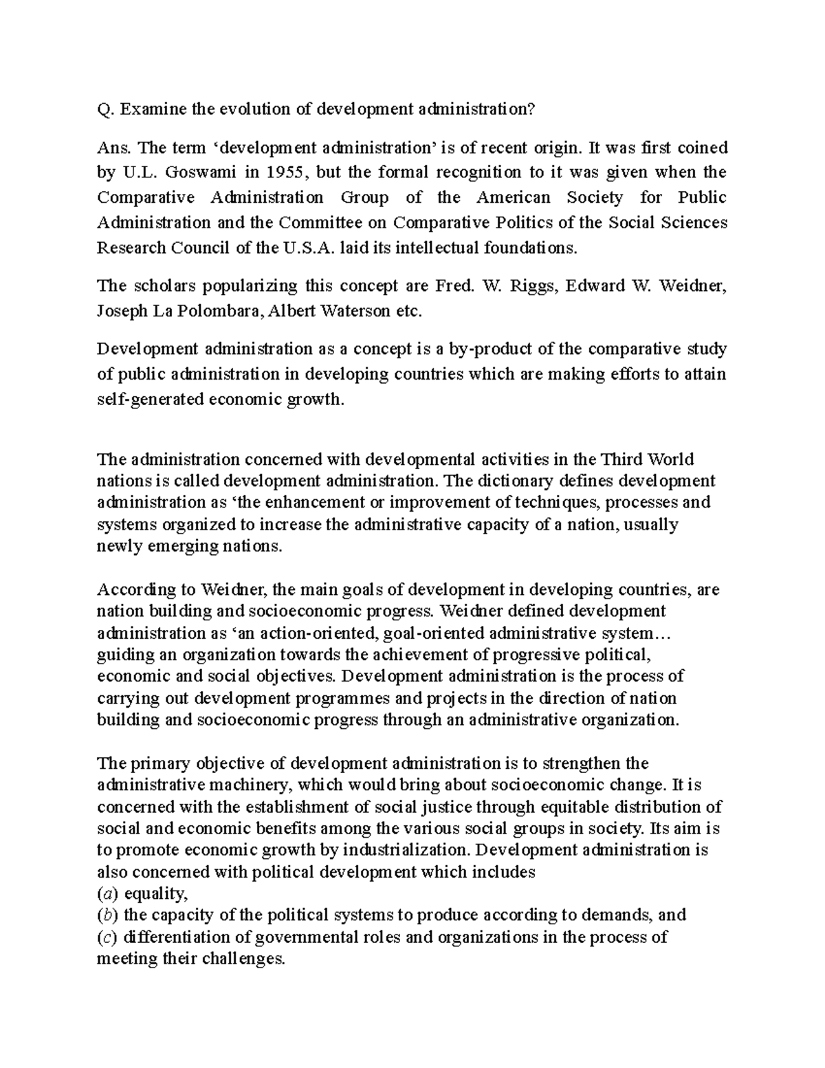 Meaning Of Development Administration Pdf
