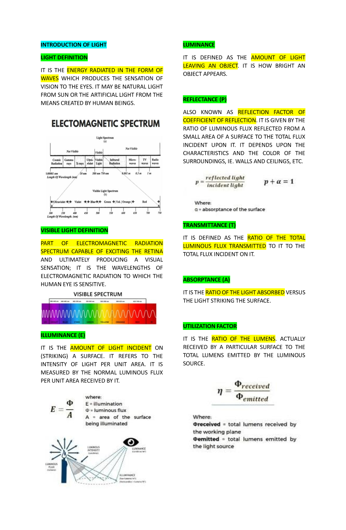 AC11 QUIZ PTR - LIGHTING - INTRODUCTION OF LIGHT LIGHT DEFINITION IT IS ...