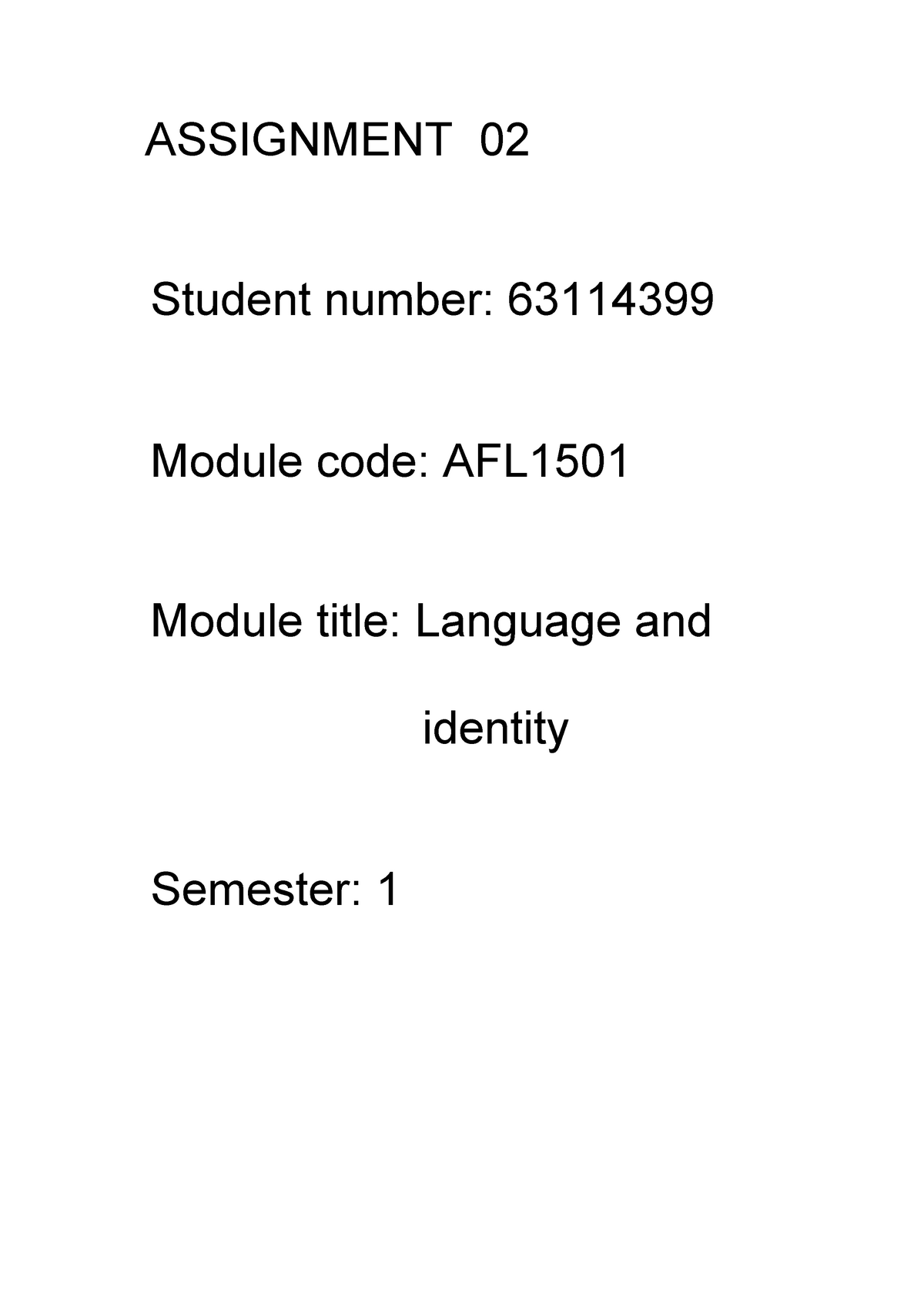 afl1501 assignment 2