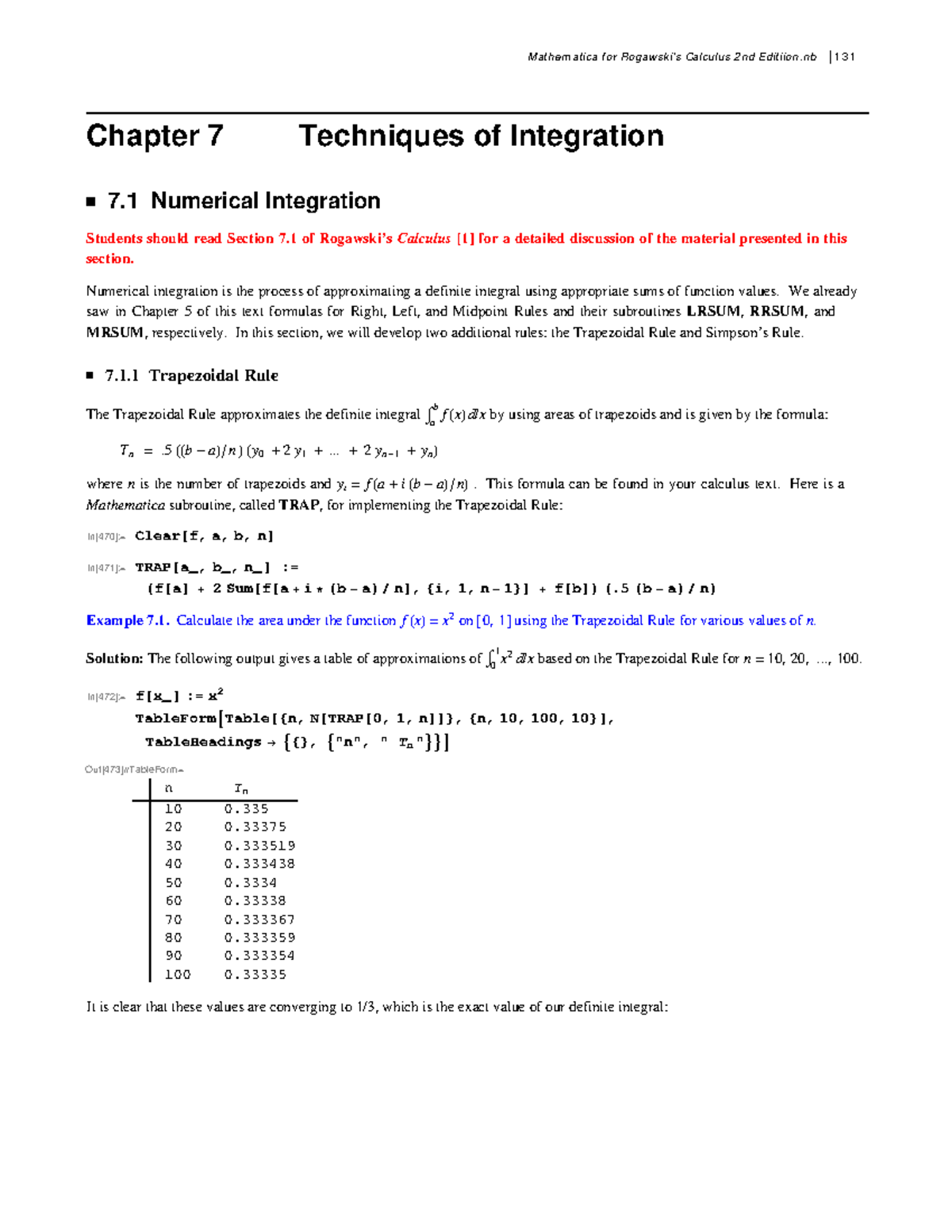 Integración Numerica - n.a - Chapter 7 Techniques of Integration ü 7 ...