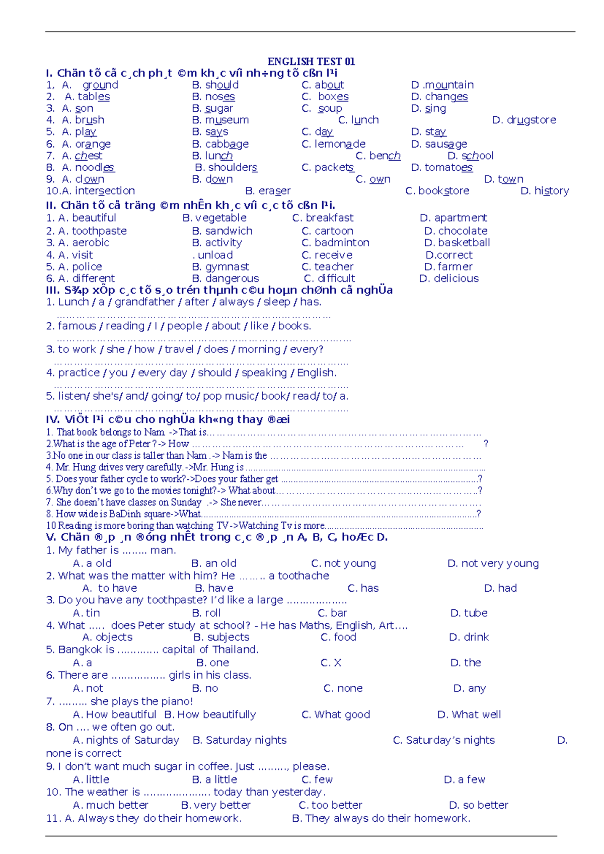 30 de HSG Anh 6 HAY These details are for everyone ENGLISH TEST 01