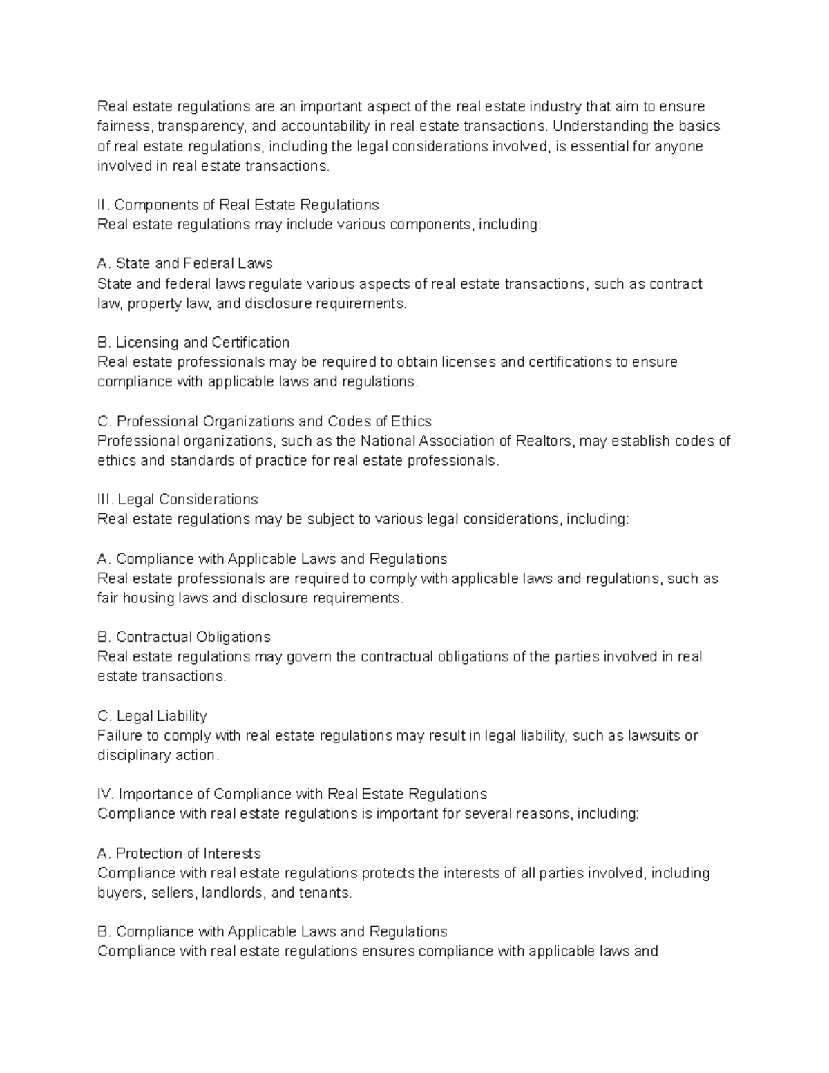 Real Estate Regulations Understanding the basics of real estate