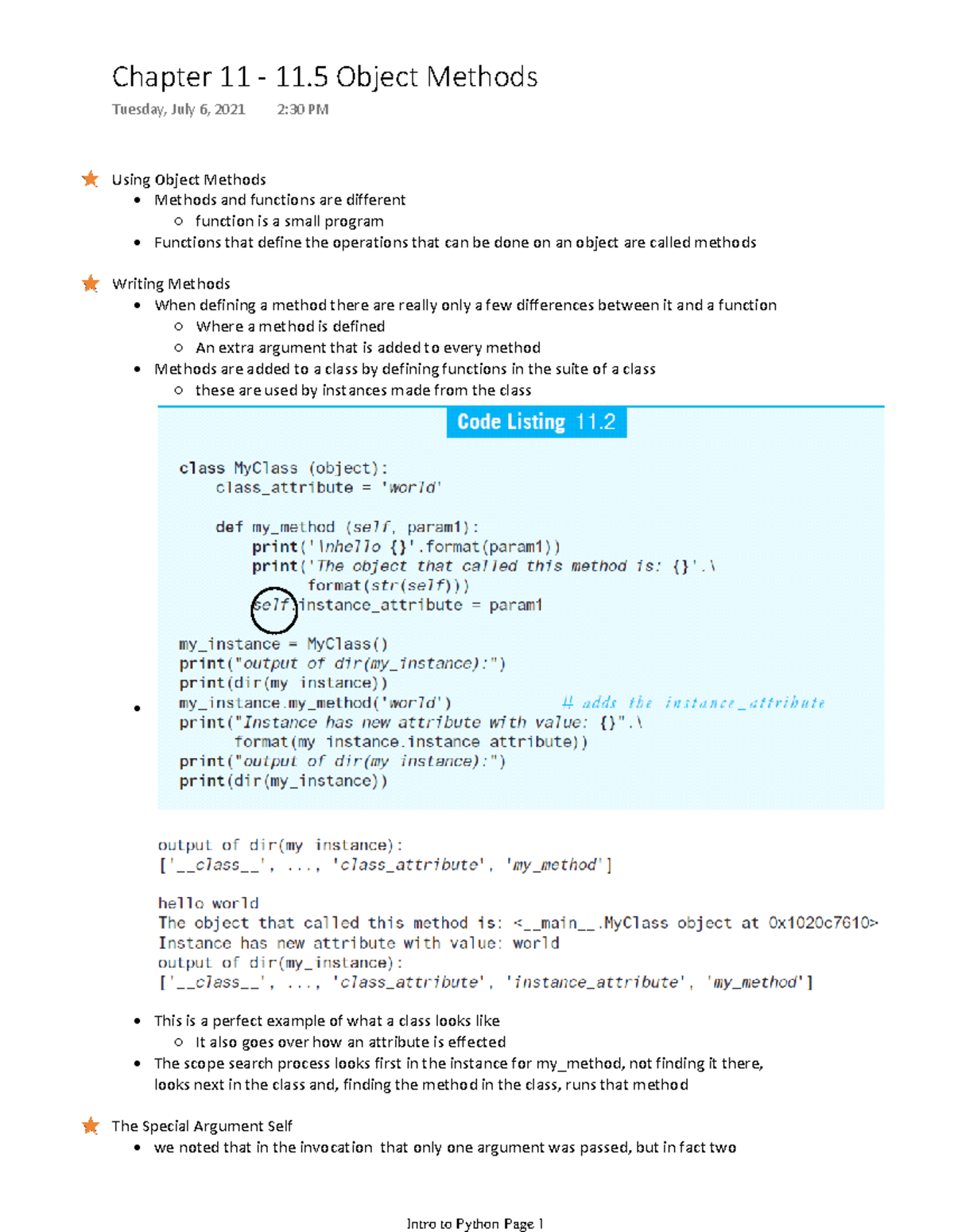 Chapter 11 - 11.5 Object Methods - Using Object Methods Methods and ...