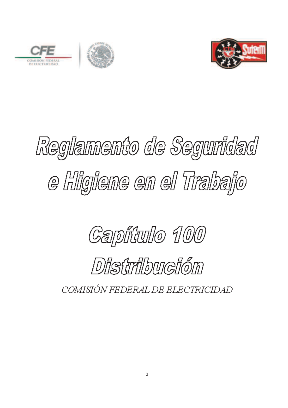 Capitulo 100 - Reglamento - COMISIÓN FEDERAL DE ELECTRICIDAD CONTENIDO ...