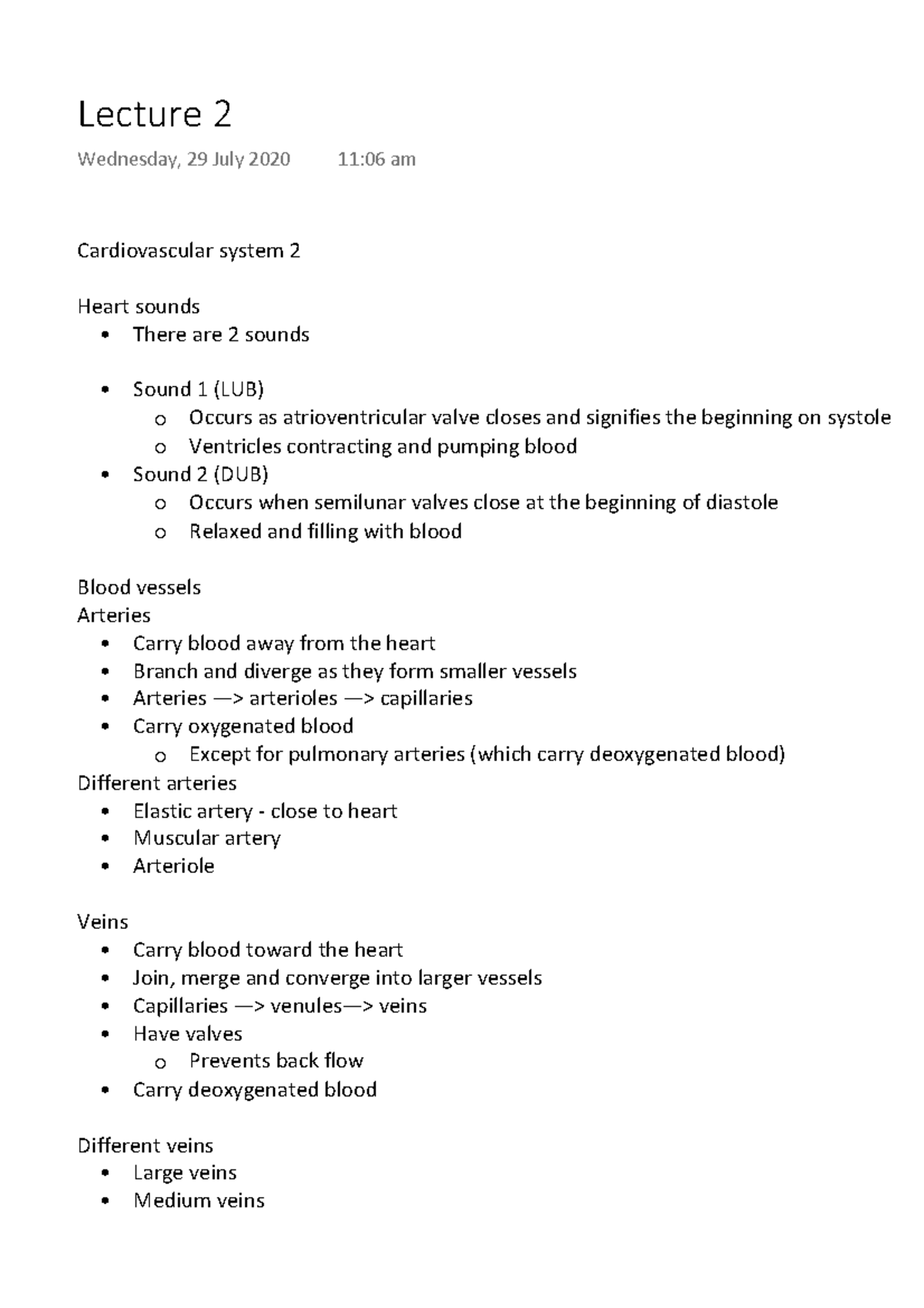 Cardiovascular system lecture notes - Warning: TT: undefined function ...