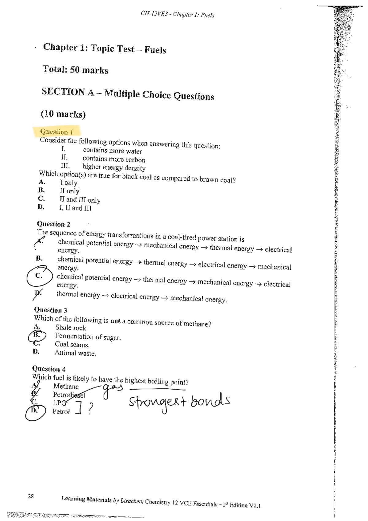 Types of Fuels Lisachem CHEM10003 Studocu