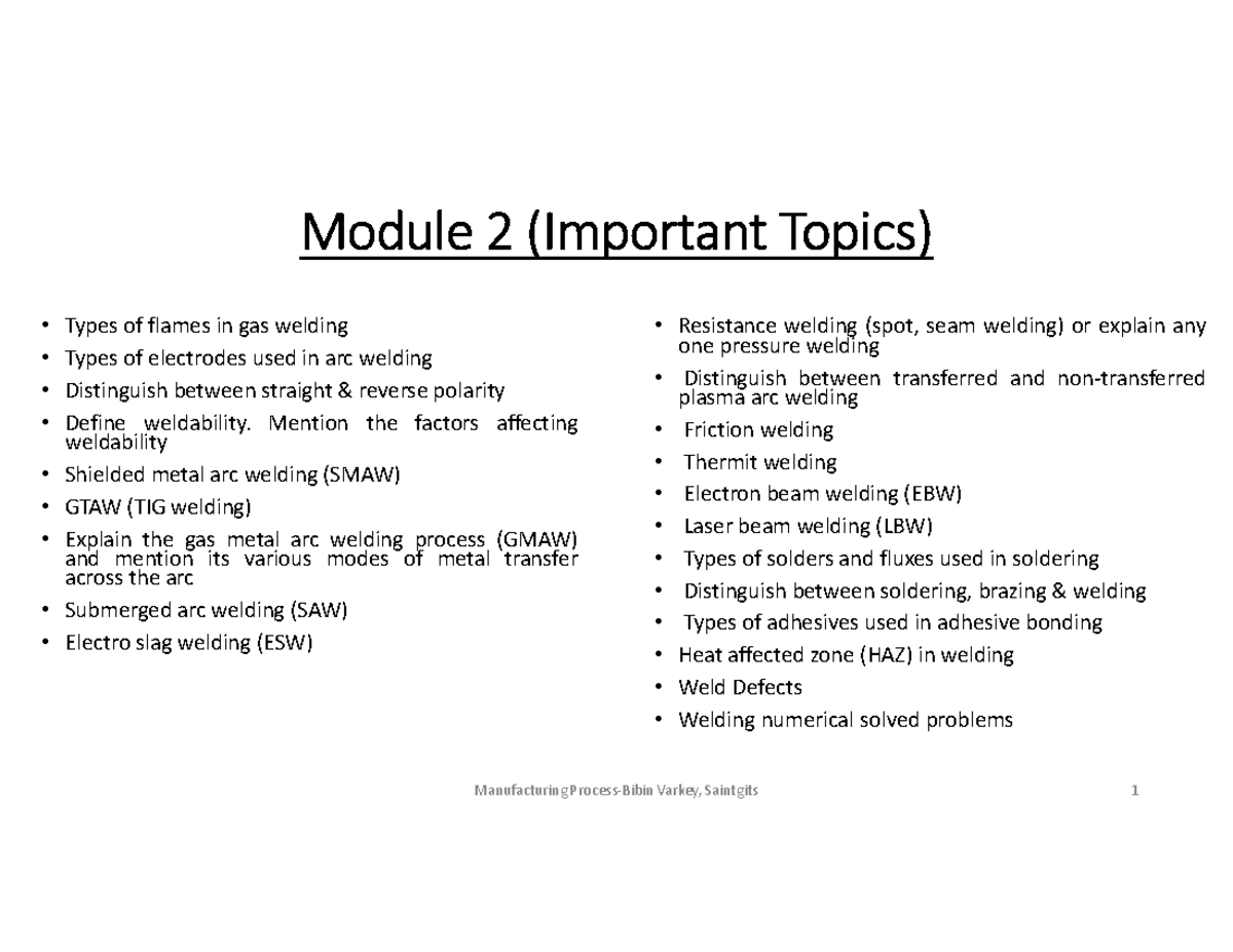 Module 2-Important Topics - Module 2 (Important Topics) Types of flames ...